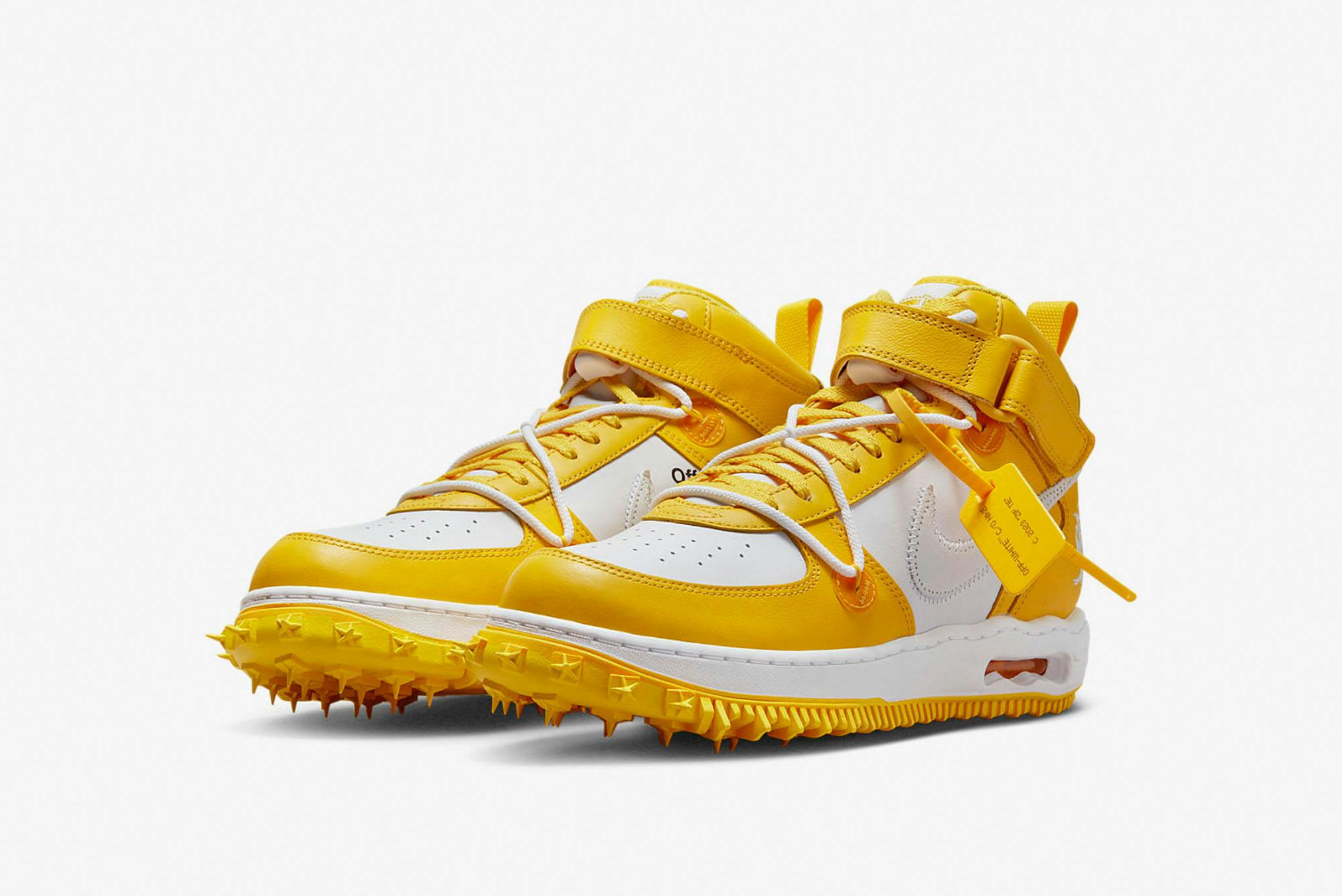 NIKE X OFFWHITE AIR FORCE 1 MID “VARSITY MAIZE” REGISTER NOW END.