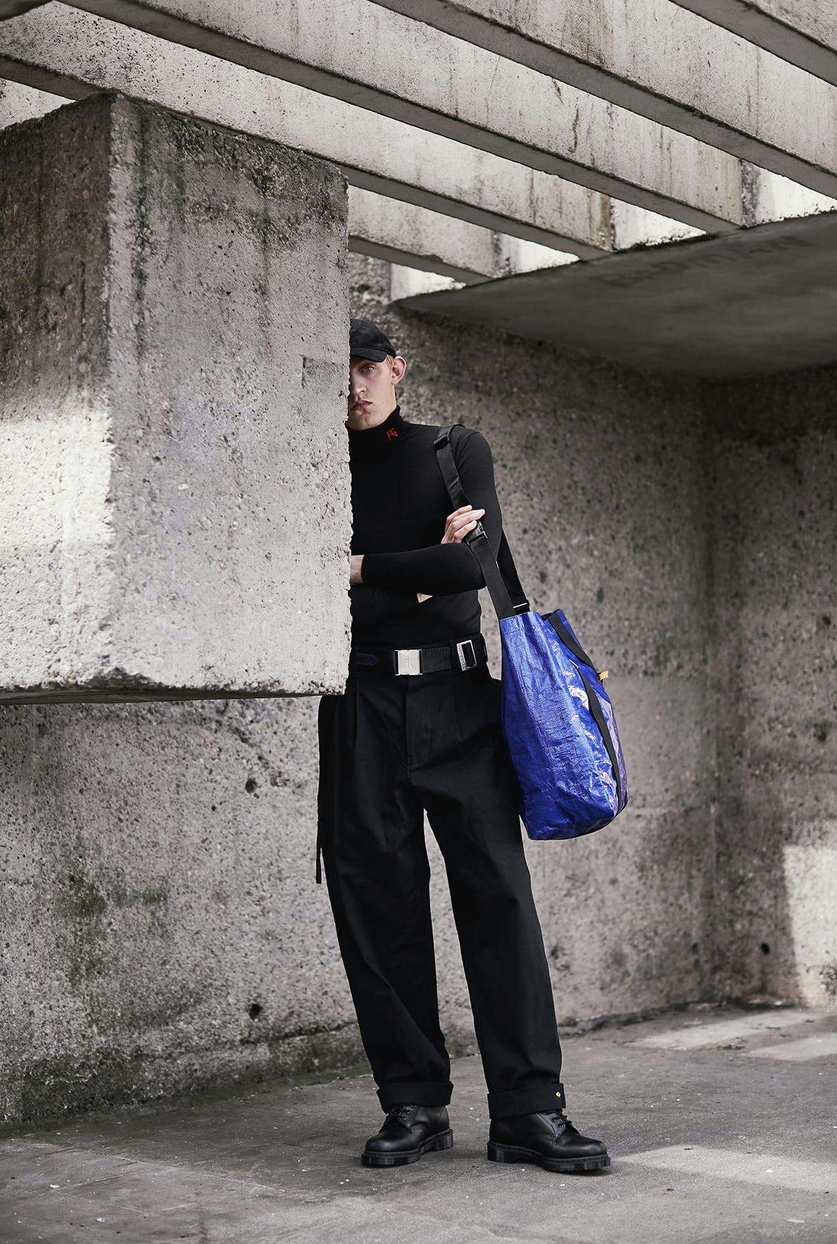 Men's Utility Trend // A-Cold-Wall Long-sleeve Crewneck, A-Cold-Wall Crossbody  Bag, Rick Owens Cargo Pants.