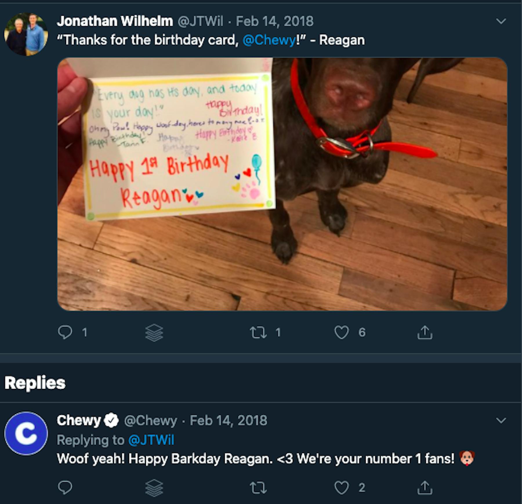 Tweet from @chewy