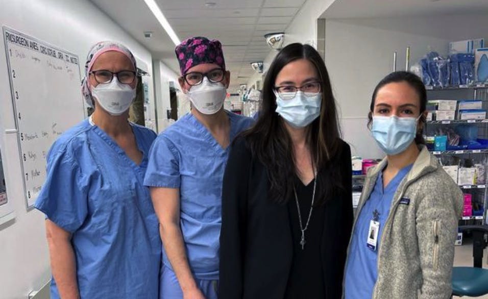 Four members of the breast cancer surgical team at Cambridge Memorial Hospital