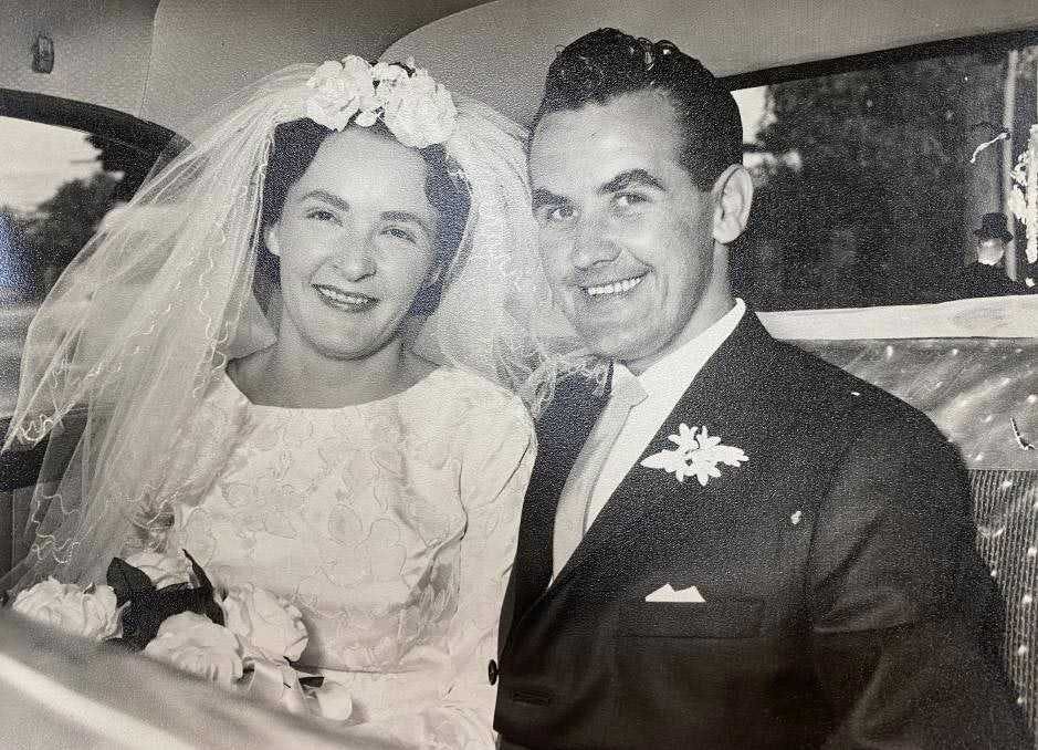 Jim and Shirley Richards on their wedding day 