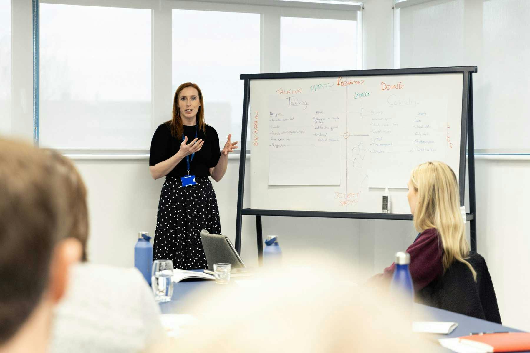 Female endomag employee delivering presentation