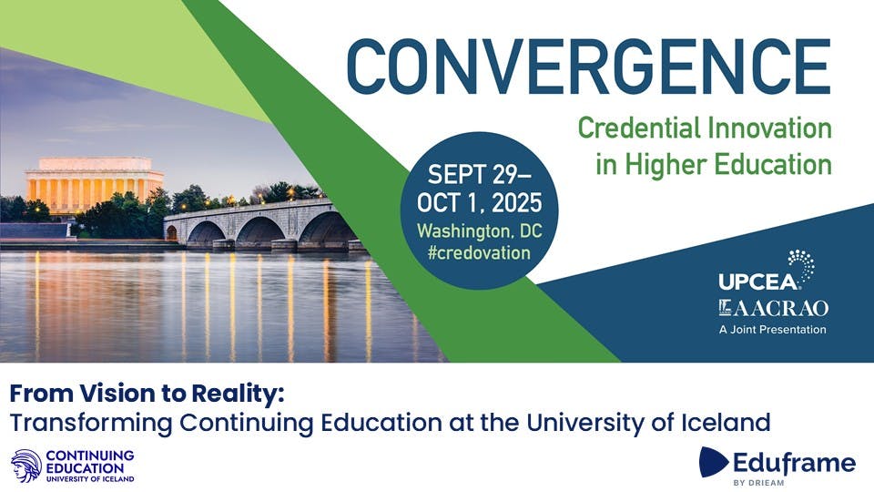 Auglýsingamynd af ráðstefnunni með Washington í bakgrunni.