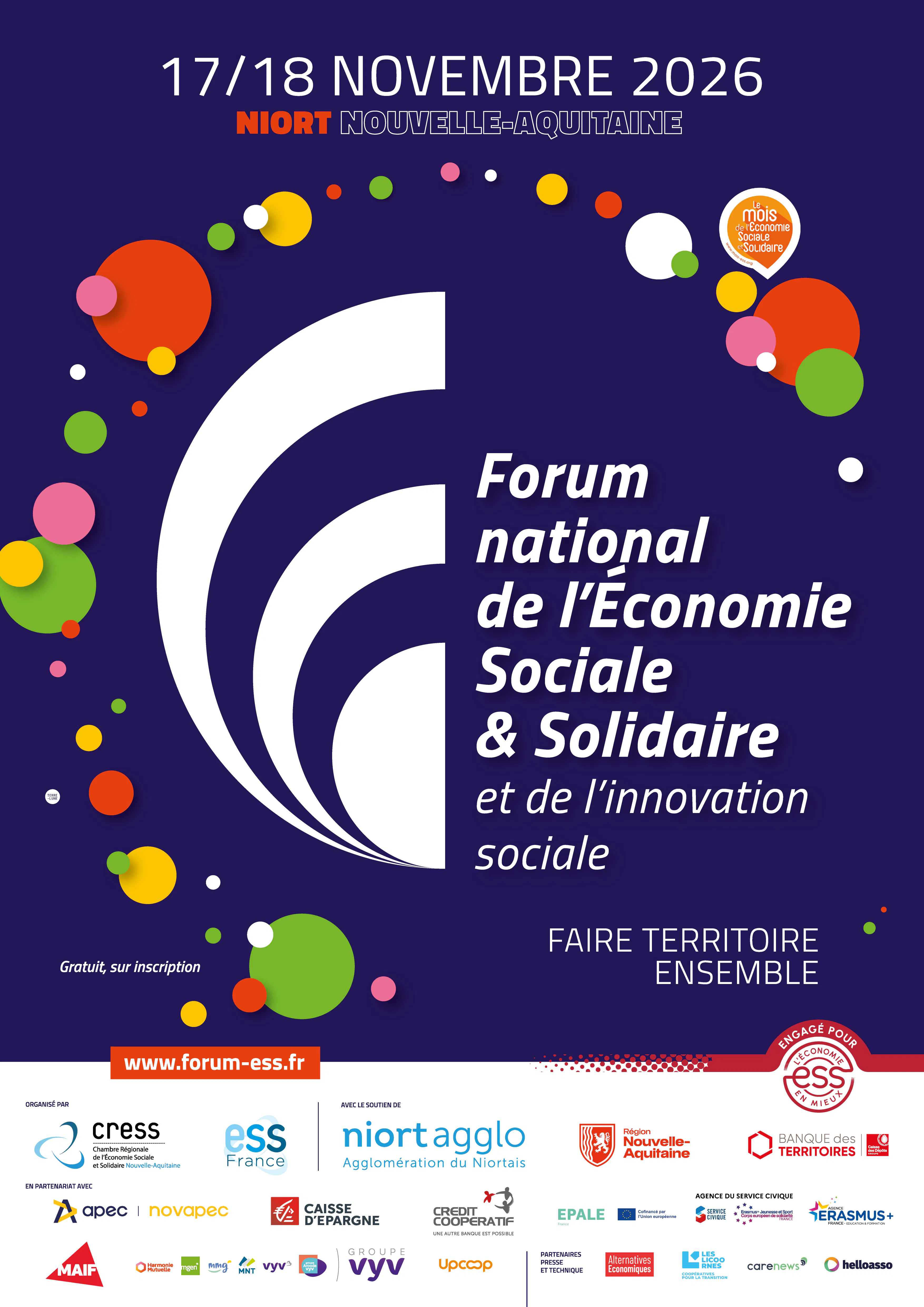Affiche du forum national de l'ess 2026