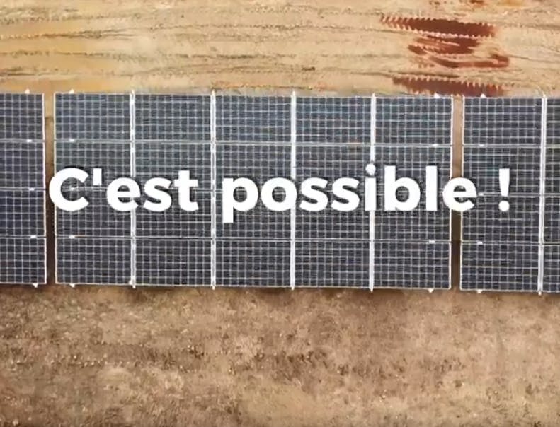 Capture écran de la vidéo de présentation du parc solaire de Montéchut à Auterrive (32)