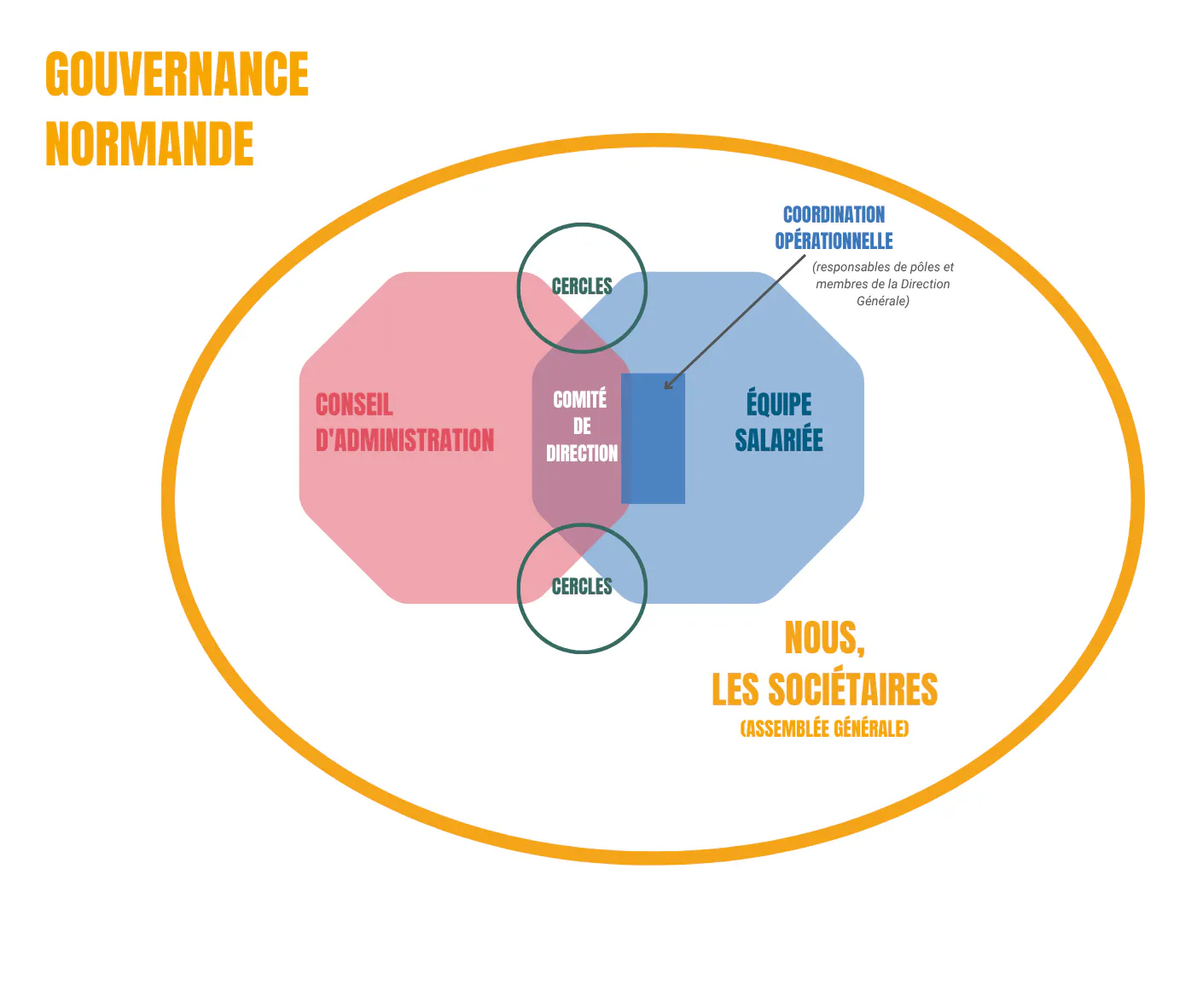Vue d'ensemble - Les espaces de gouvernance partagée chez Enercoop Normandie