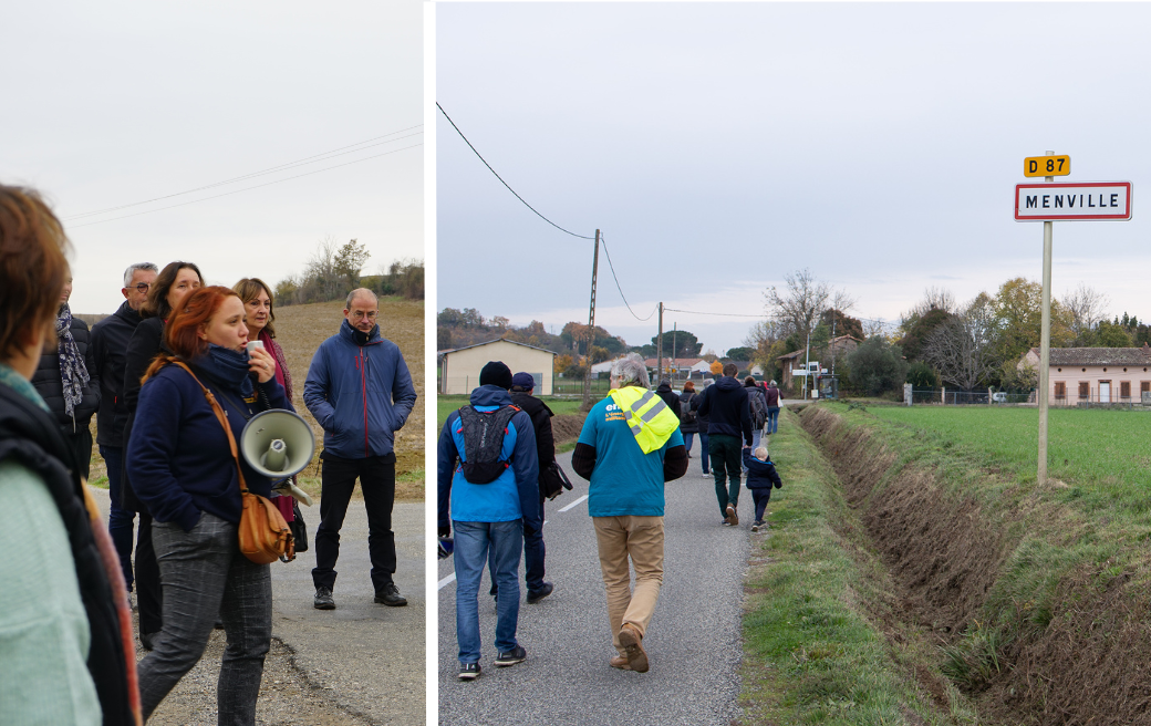 Cortège vers le parc solaire de Menville