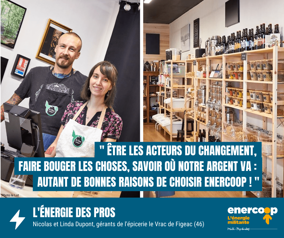 Citation de Nicolas et Linda Dupont, gérants du Vrac de Figeac