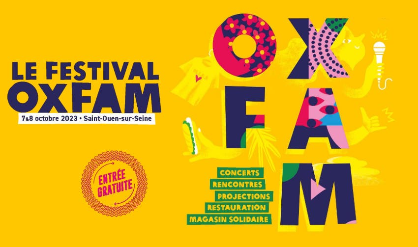 festival oxfam - entrée gratuite - 7 et 8 octobre - 2023 - Saint-Ouen-sur-seine - concerts - rencontres