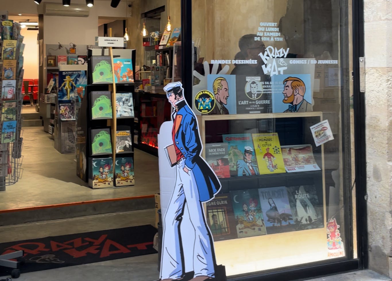 Photo de l'entrée de la boutique Krazy Kat, rue Saint James à Bordeaux