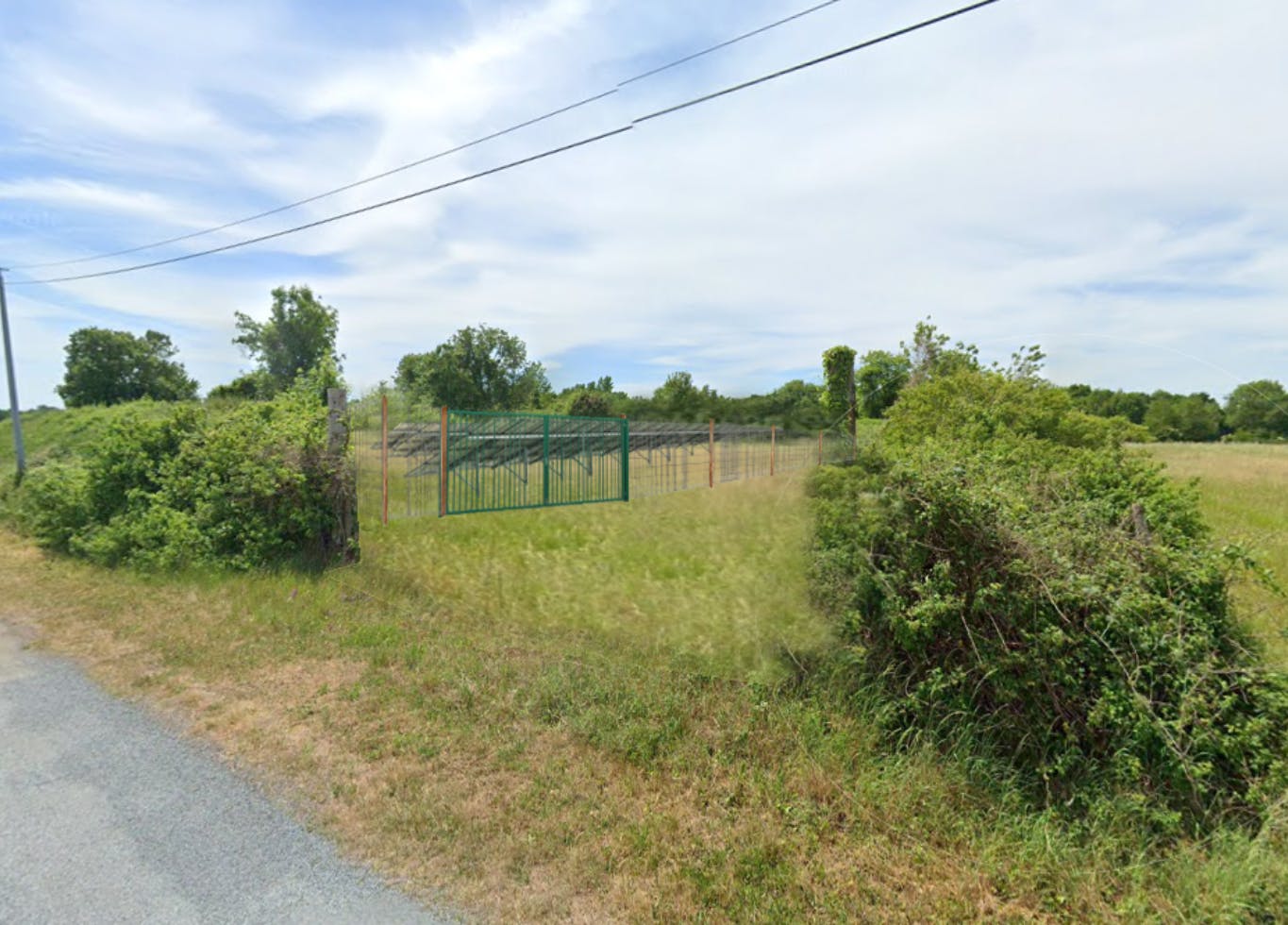 Photomontage de l'entrée du parc solaire de Soulignonne, avec des panneaux photovoltaique