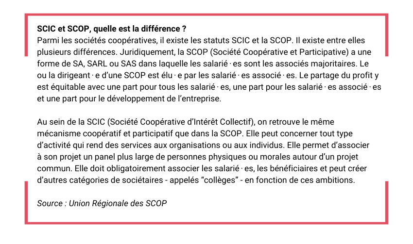 SCIC ou SCOP quelle différence