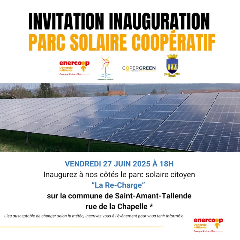 invitation inauguration parc solaire saint amant tallende