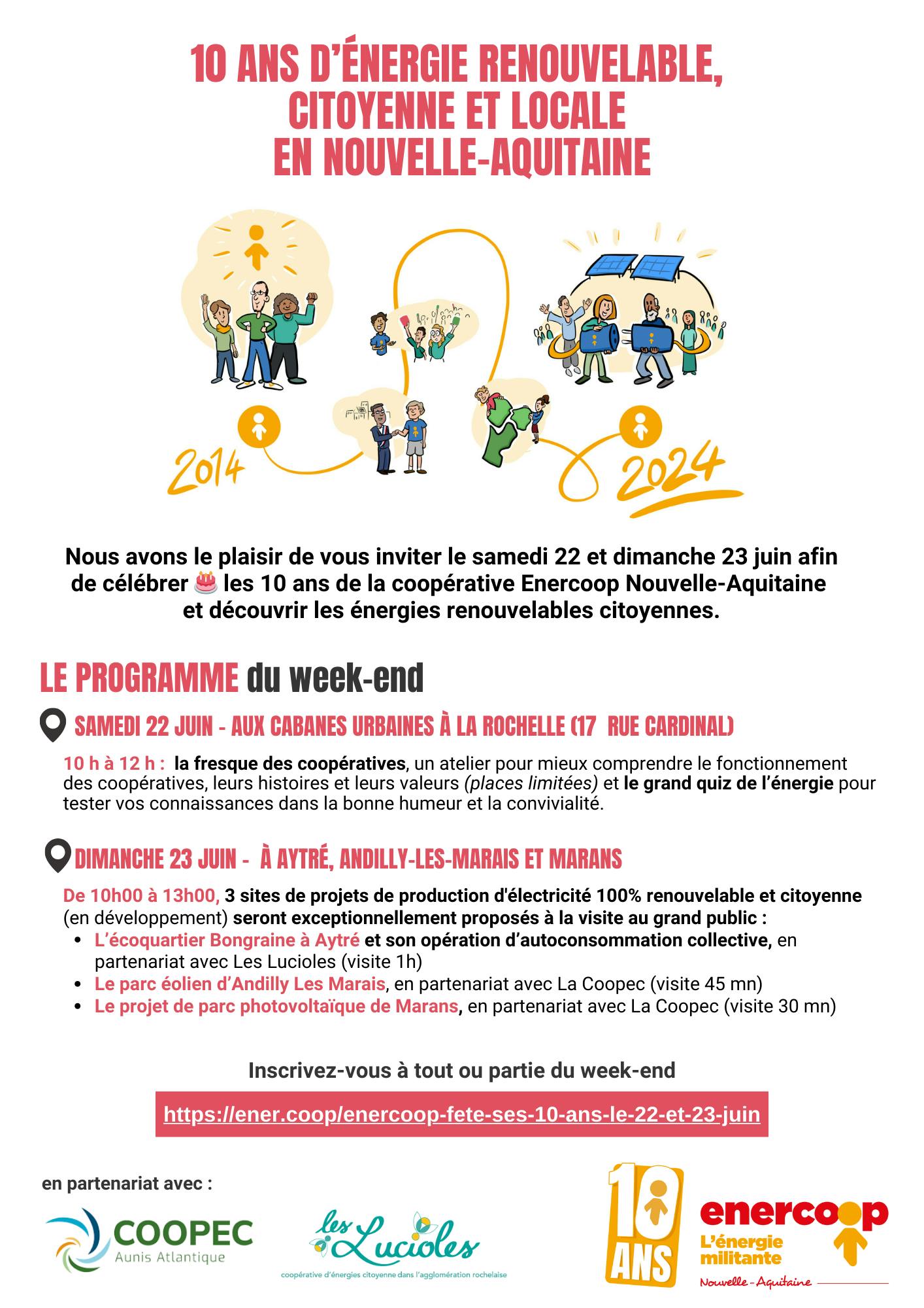 Programme 10 ans d'Enercoop Nouvelle-Aquitaine