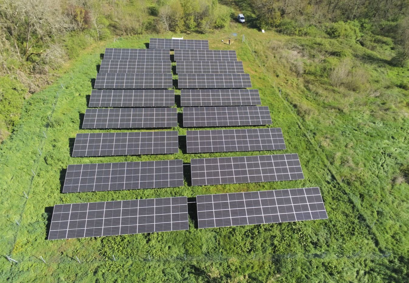 Parc solaire de Fleurance vu du ciel