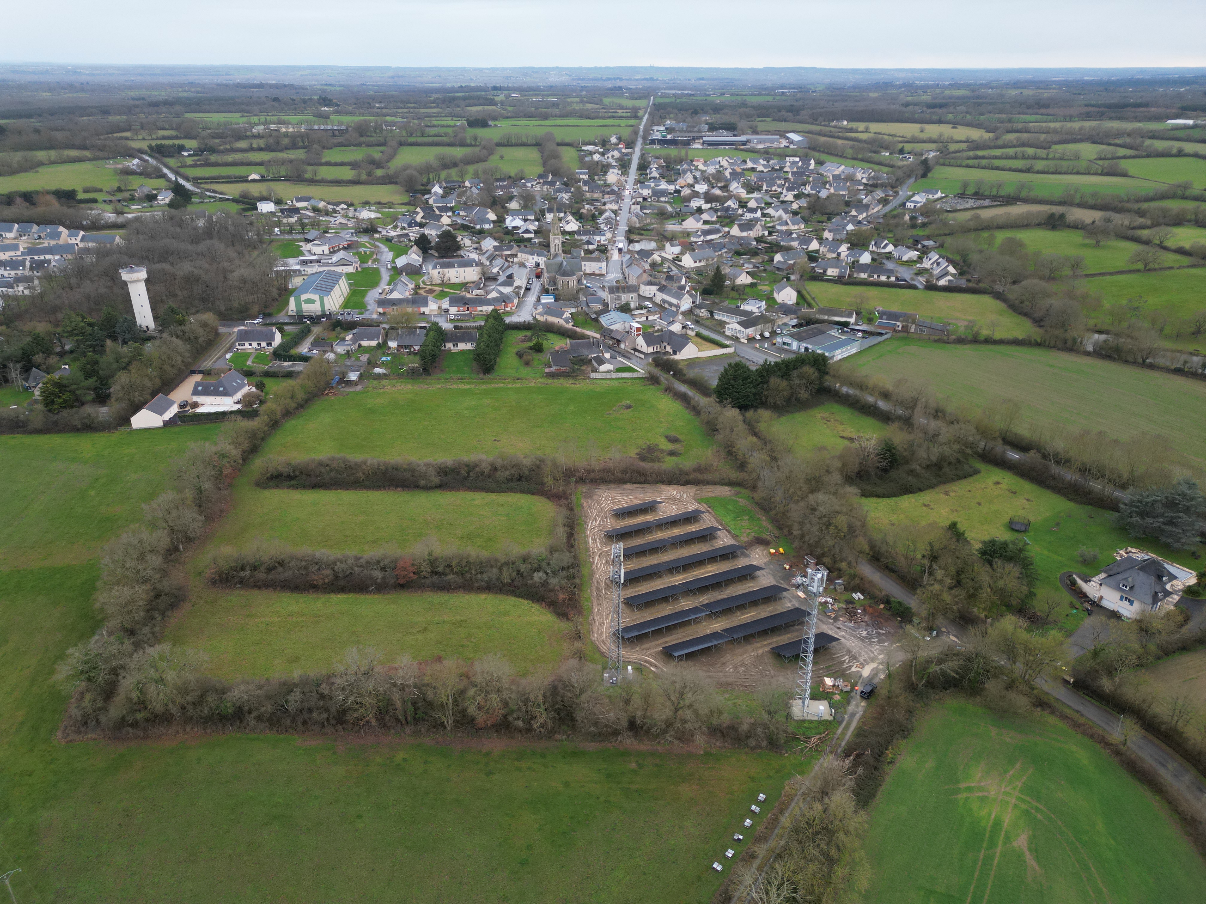 Parc solaire citoyen de St-Augustin-des-Bois, vue aérienne
