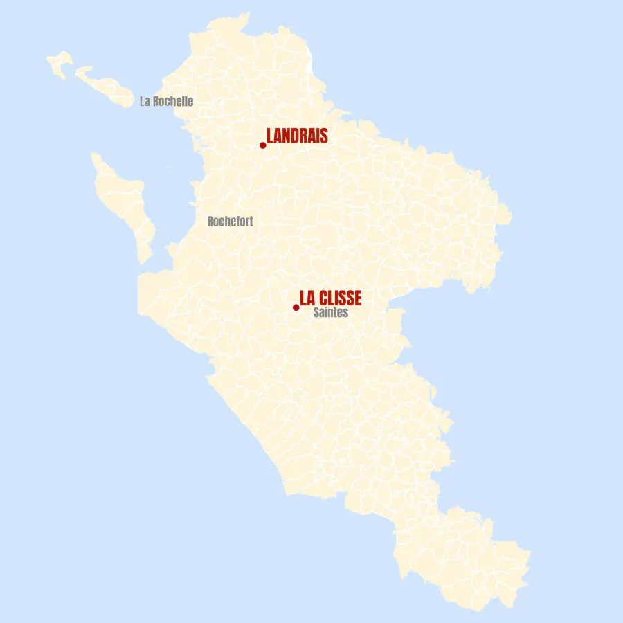 Carte des deux sites