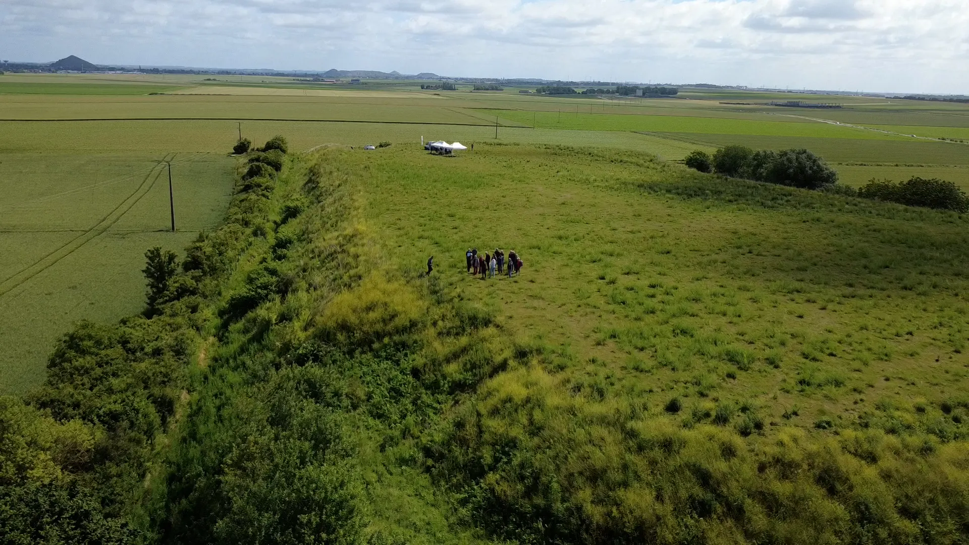 photo aérienne du site du projet lors d'une visite guidée
