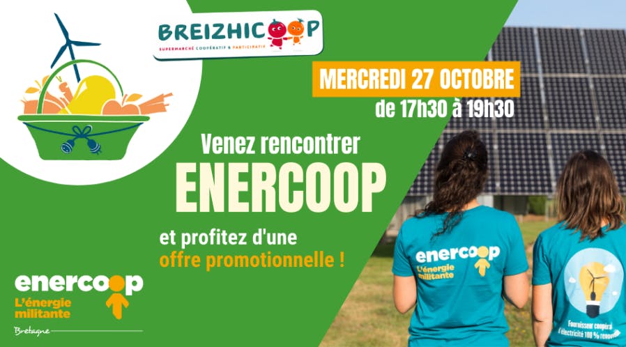 Venez rencontrer Enercoop Bretagne dans les locaux de Breizhicoop le 27 octobre prochain !