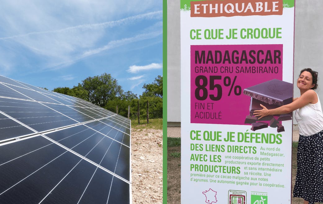 parc solaire Enercoop et chocolat Ethiquable