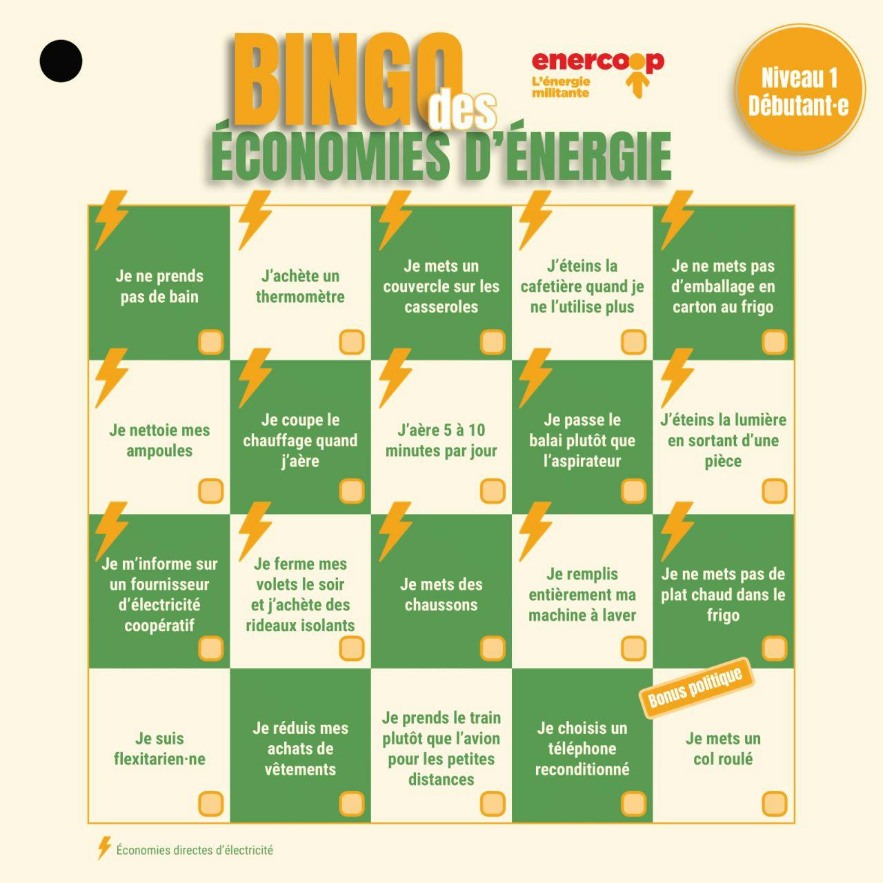 bingo économie énergie sobriété énergétique enercoop