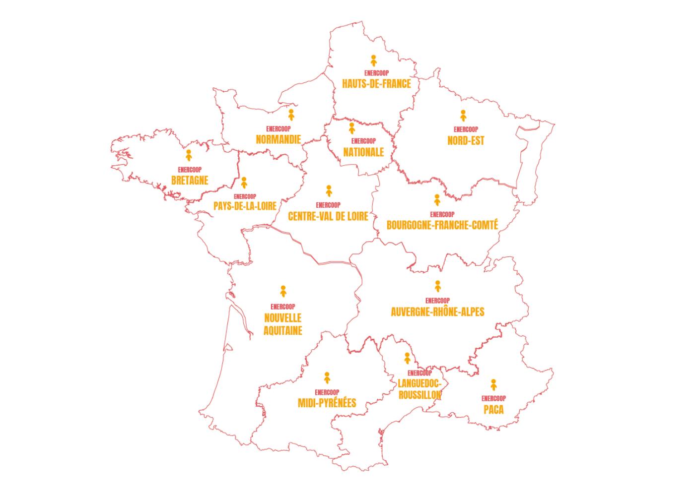 carte - france - cooperatives