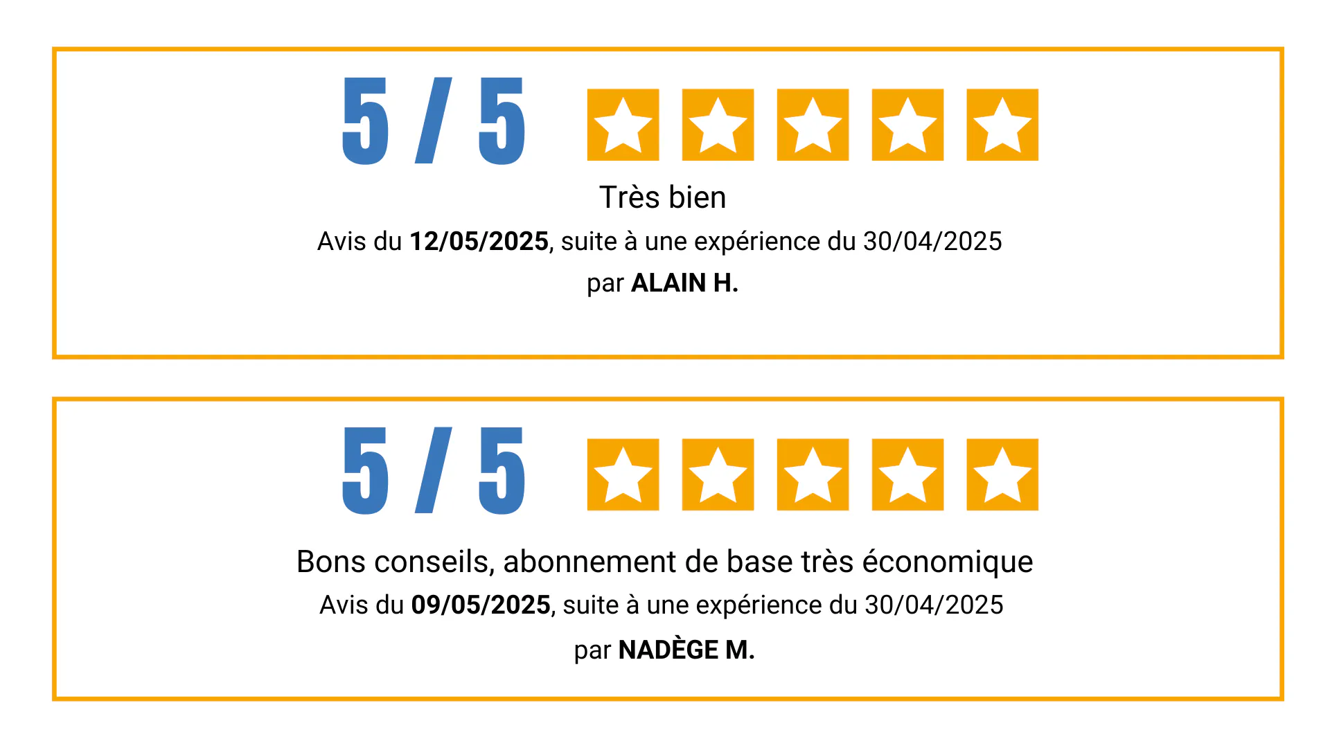 avis vérifiés - témoignages