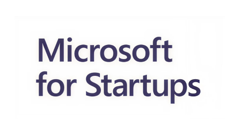 Microsoft for startups logo.