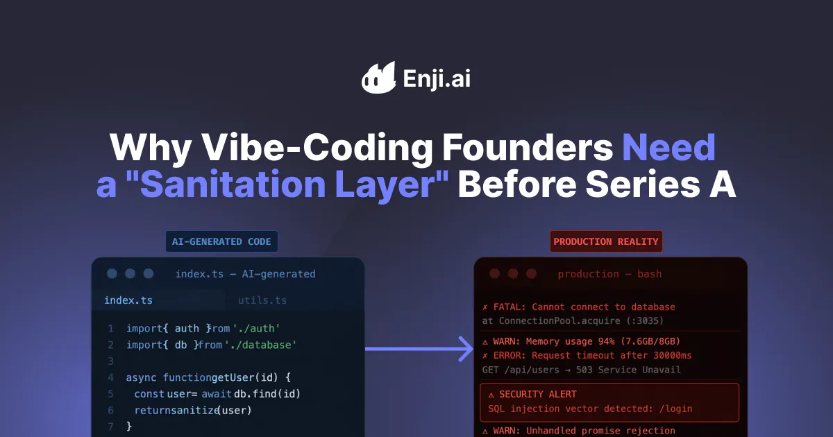 Why Vibe-Coding Founders Need a "Sanitation Layer" Before Series A