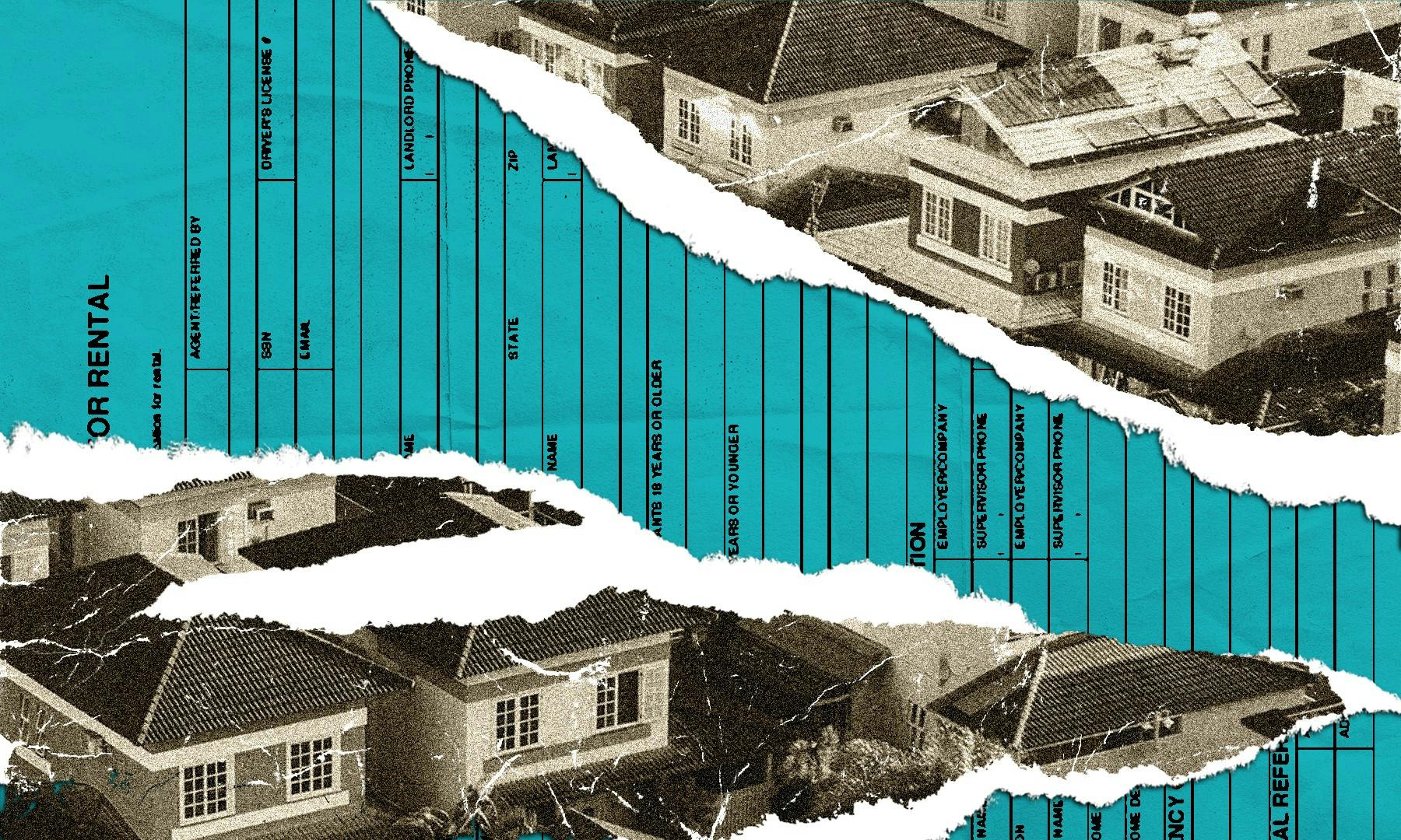 Rental agreement with houses overlayed