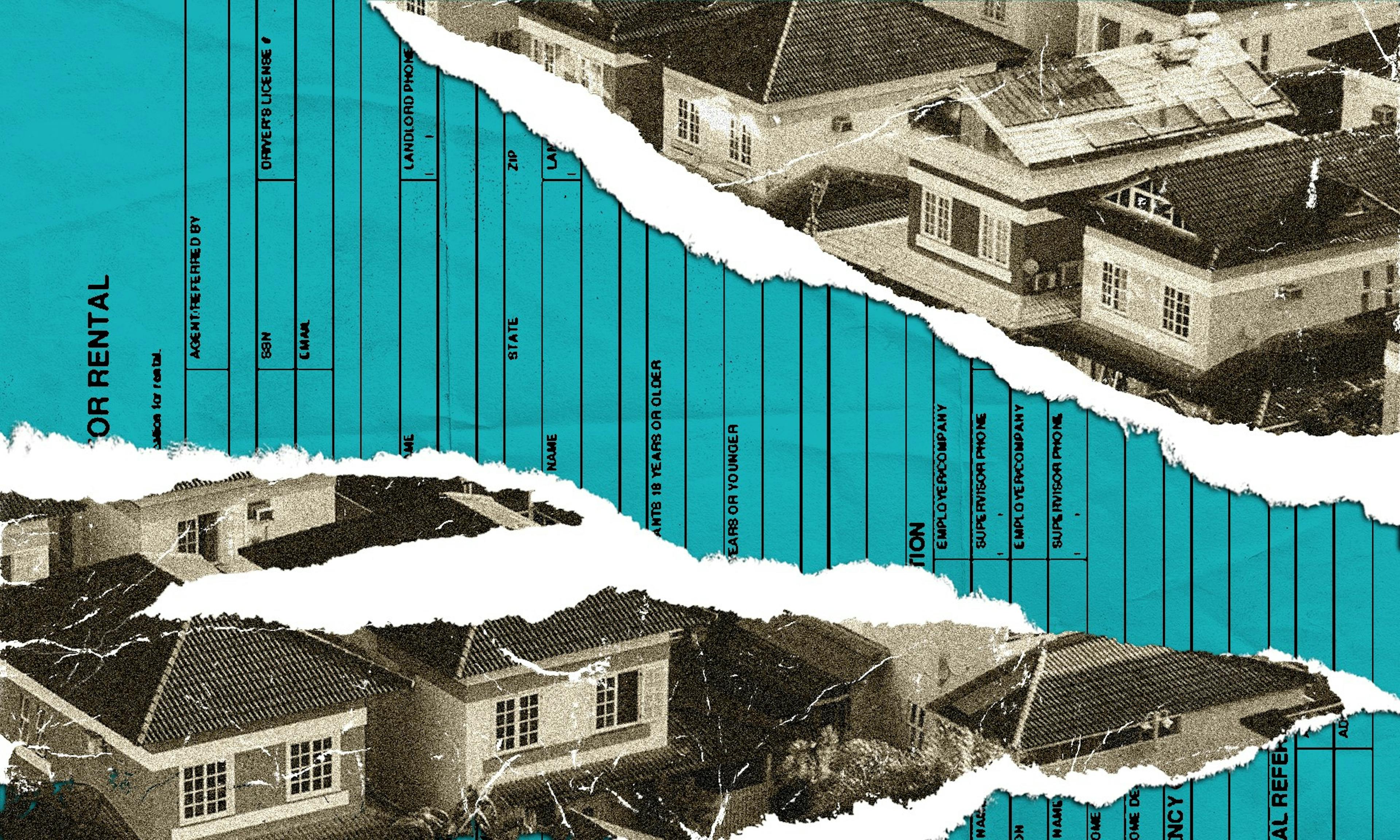 Rental agreement with houses overlayed