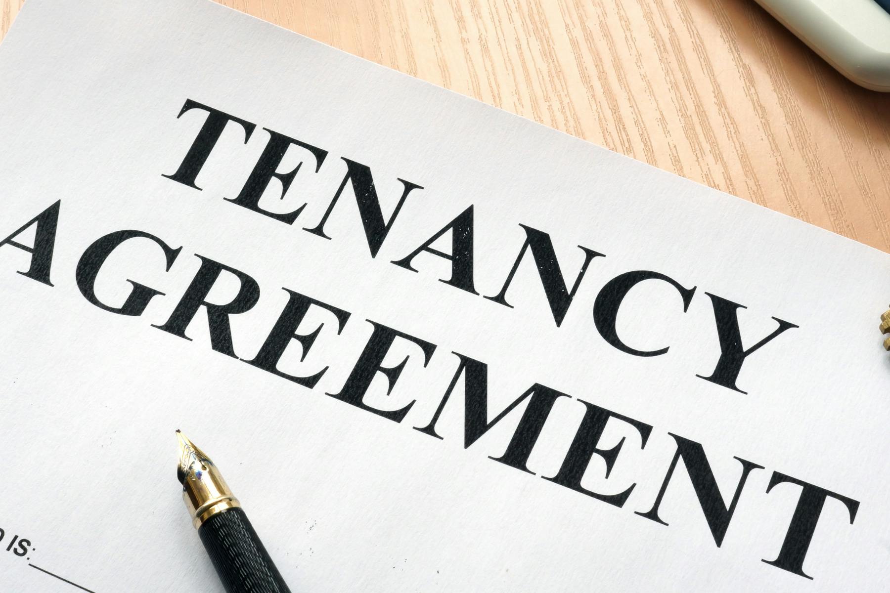 lease agreement on a desk