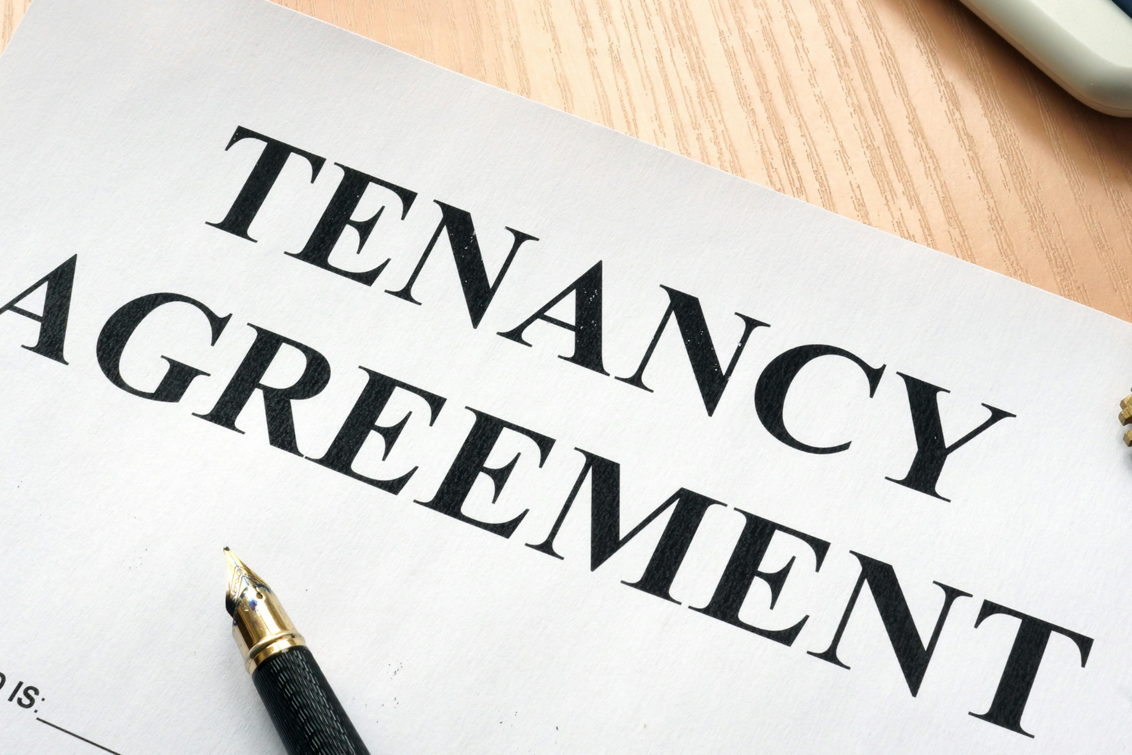 lease agreement on a desk