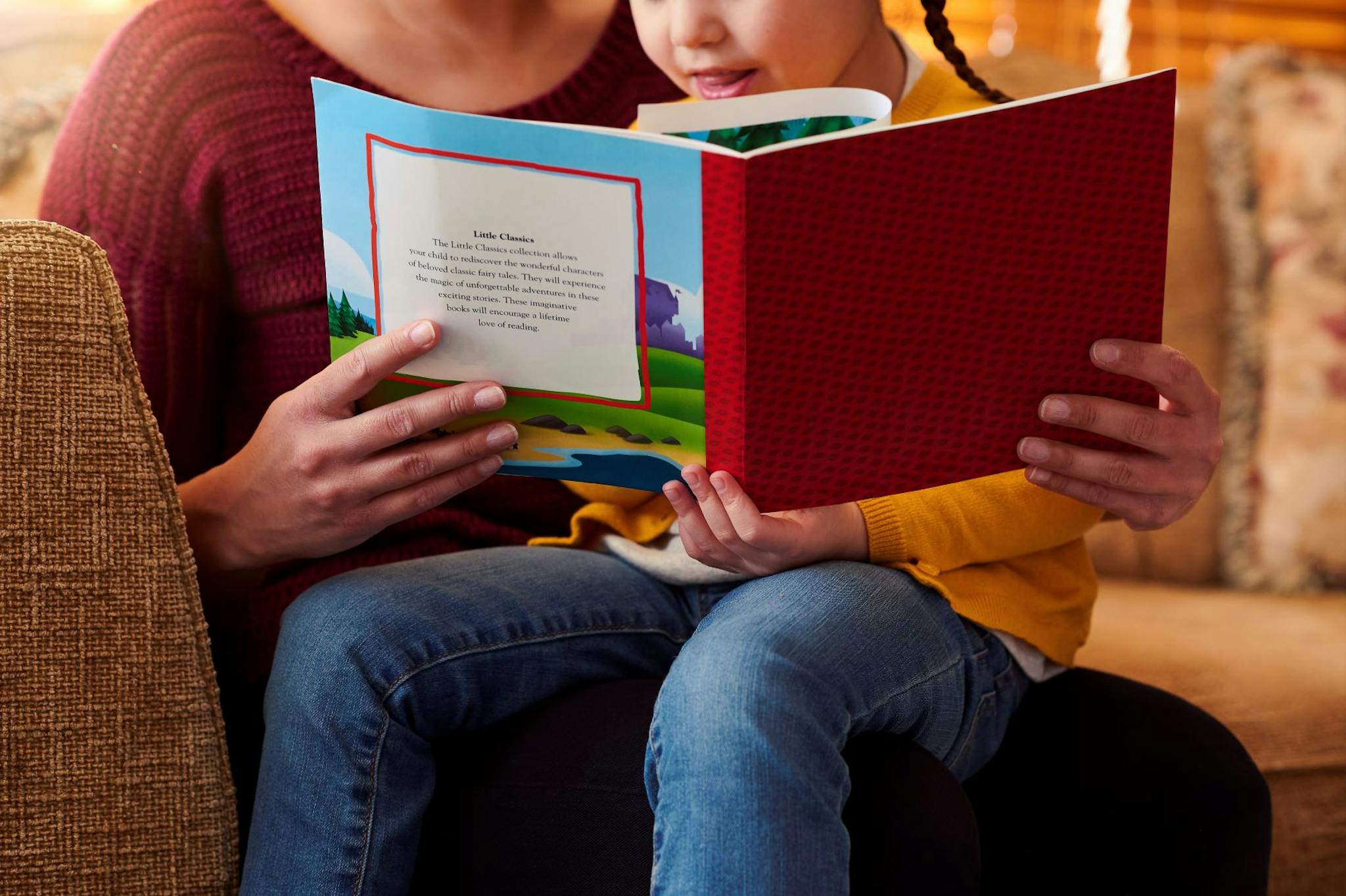 a book being read to a child