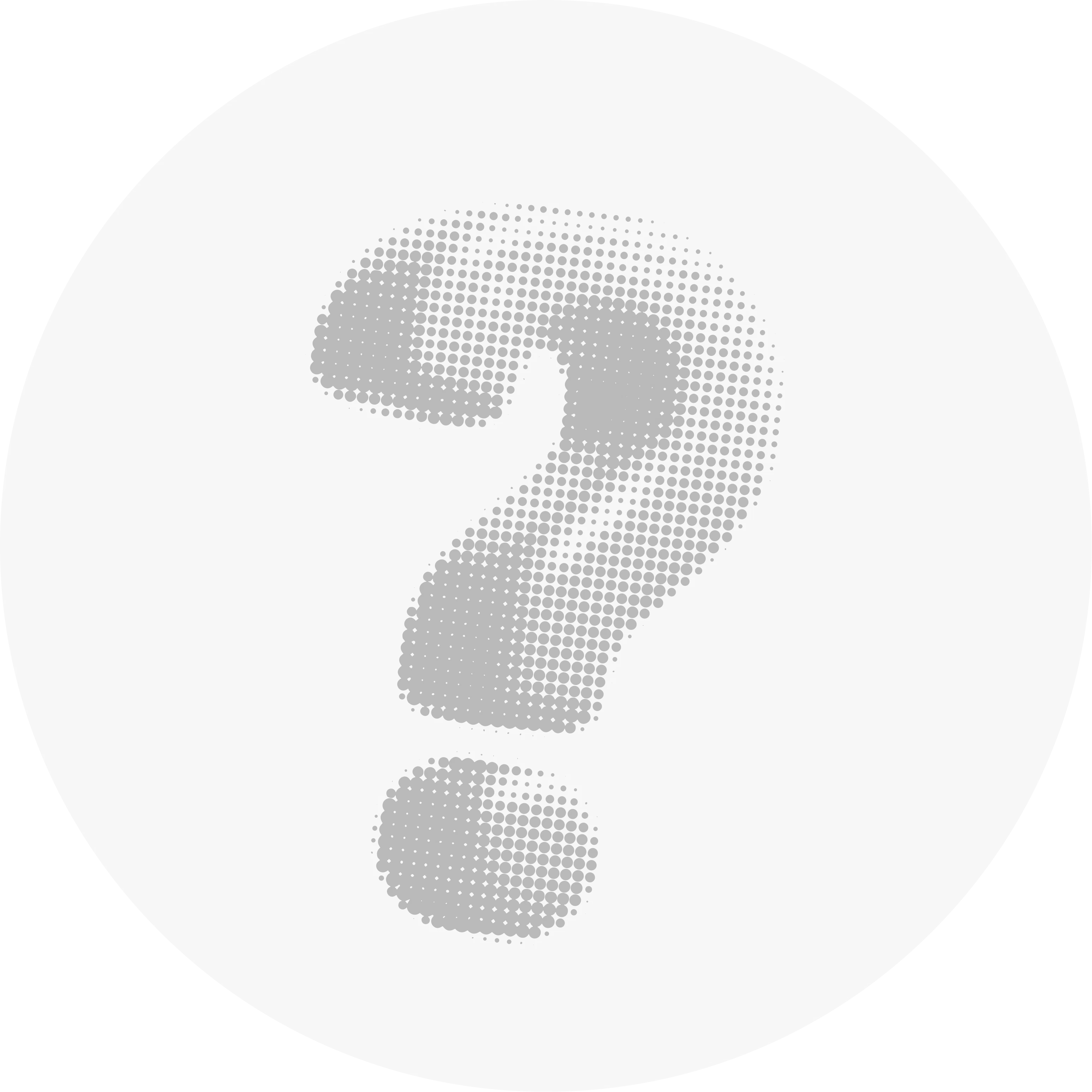 A partially transparent halftone question mark.