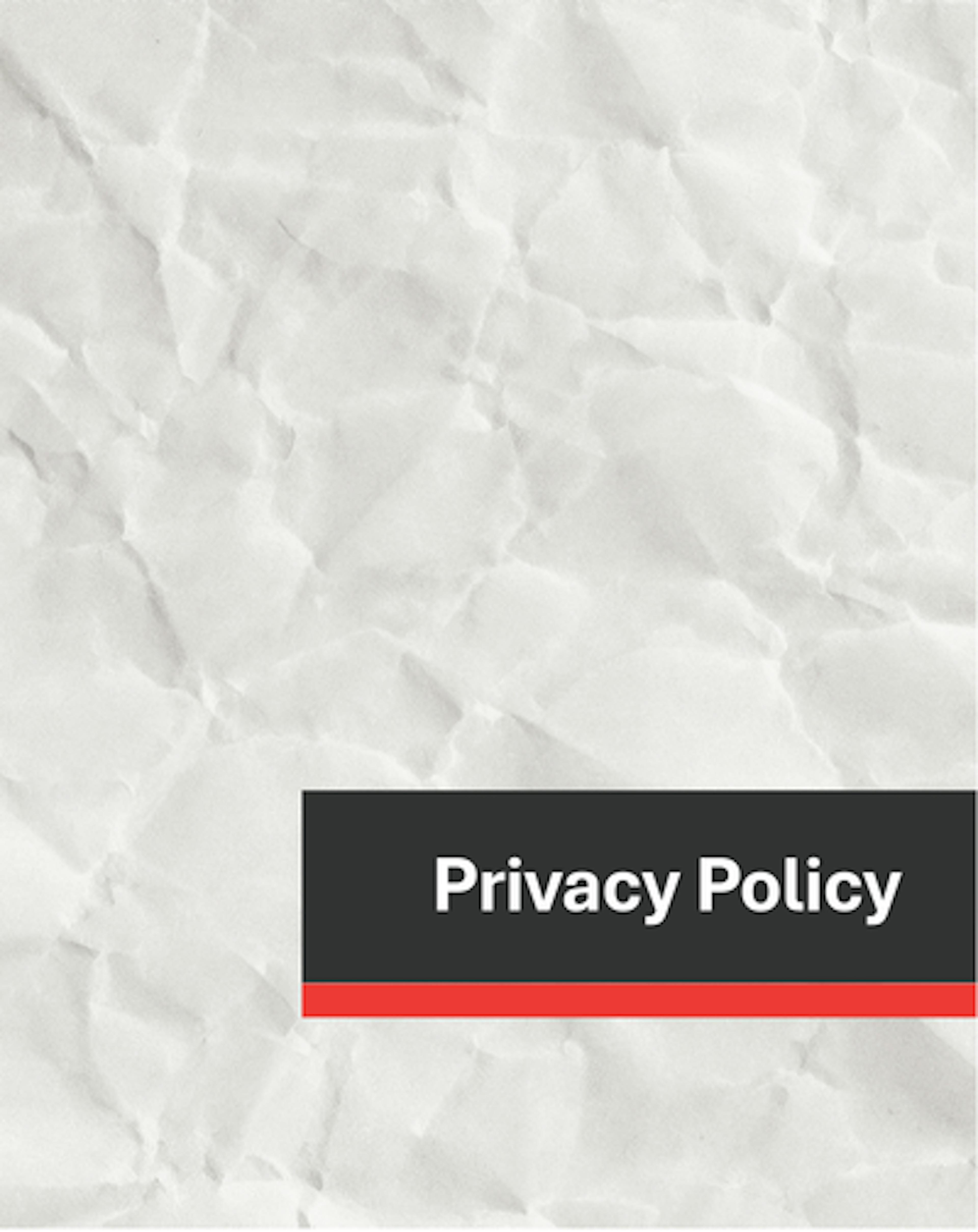 Gray background with white text "Privacy Policy" and a red underline