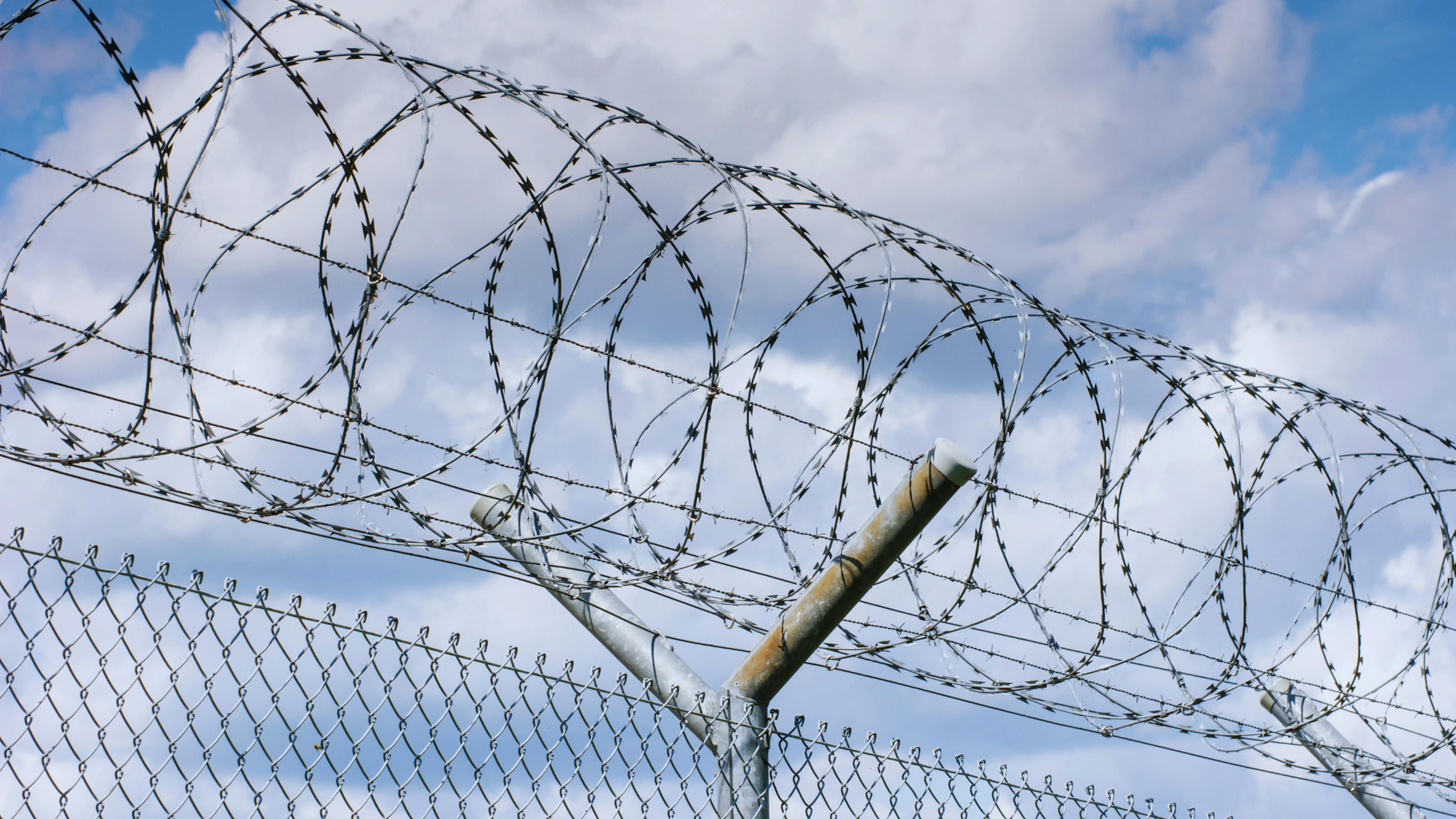 Barbed wire at a prison