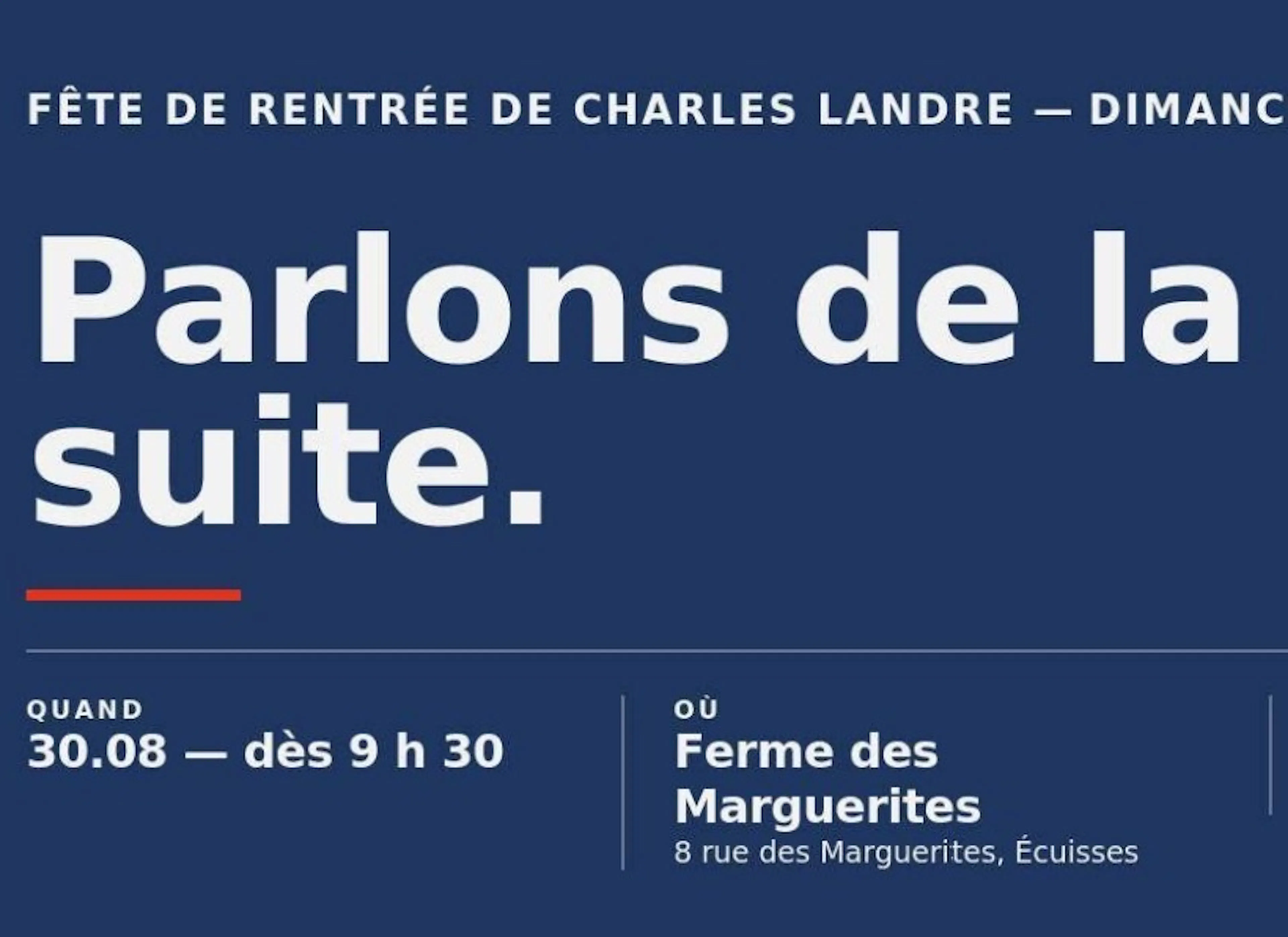 Fête de la rentrée Charles Landre Dimanche 30 août 2026