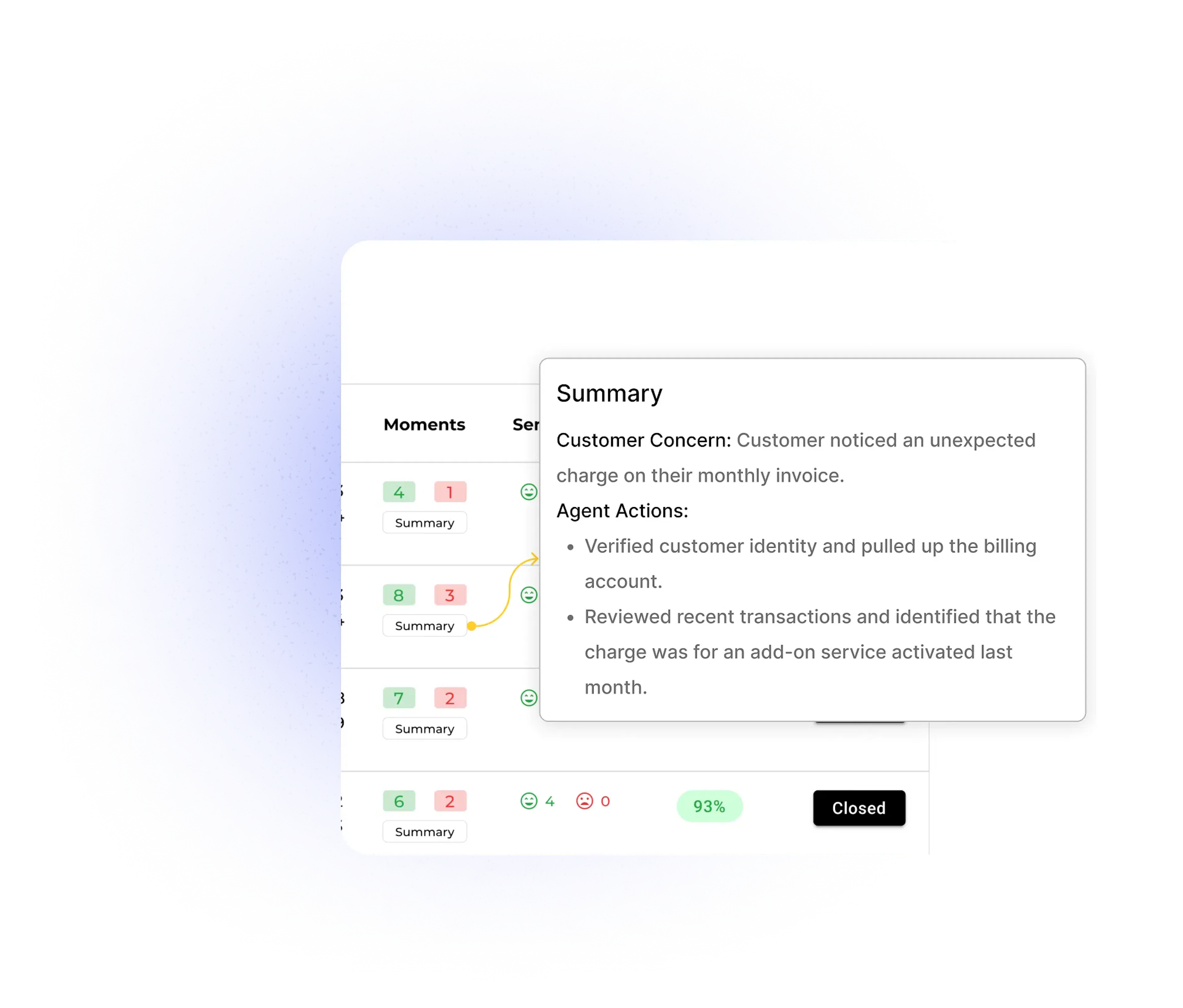 View multiple calls summaries at once