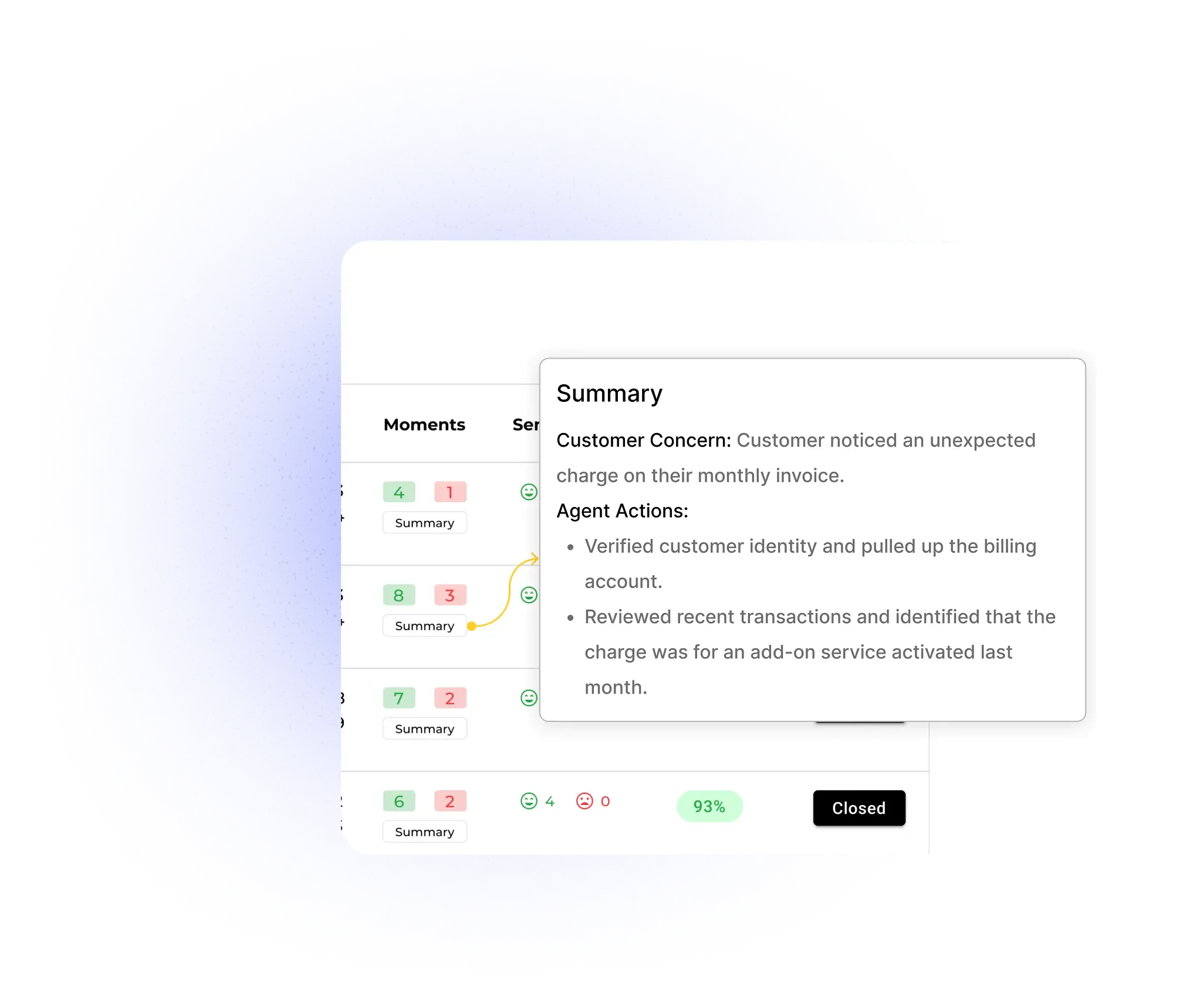 View multiple calls summaries at once