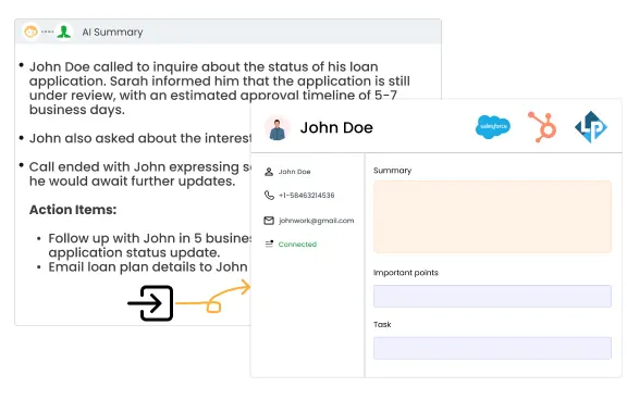 Push summary to CRM