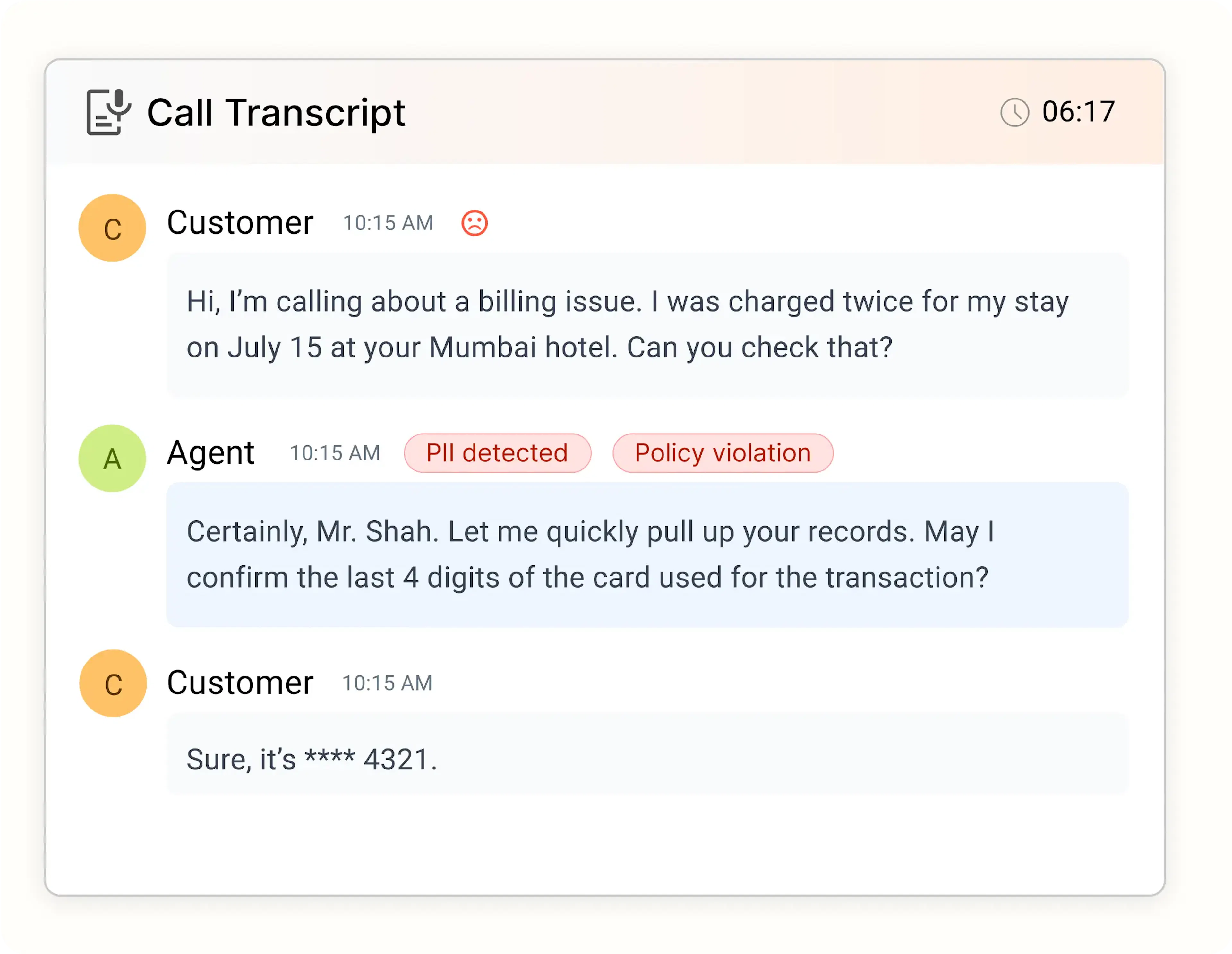 Highlight high risk calls
