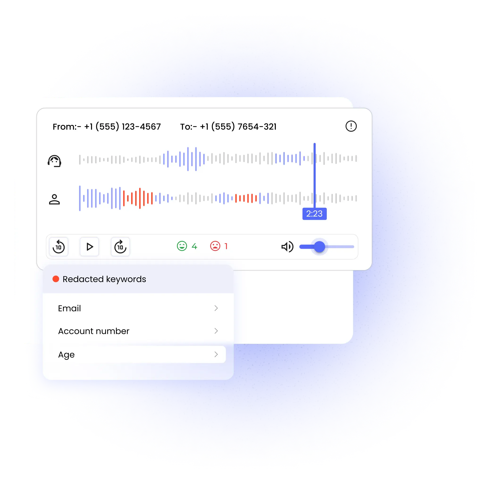 PII redaction parameters