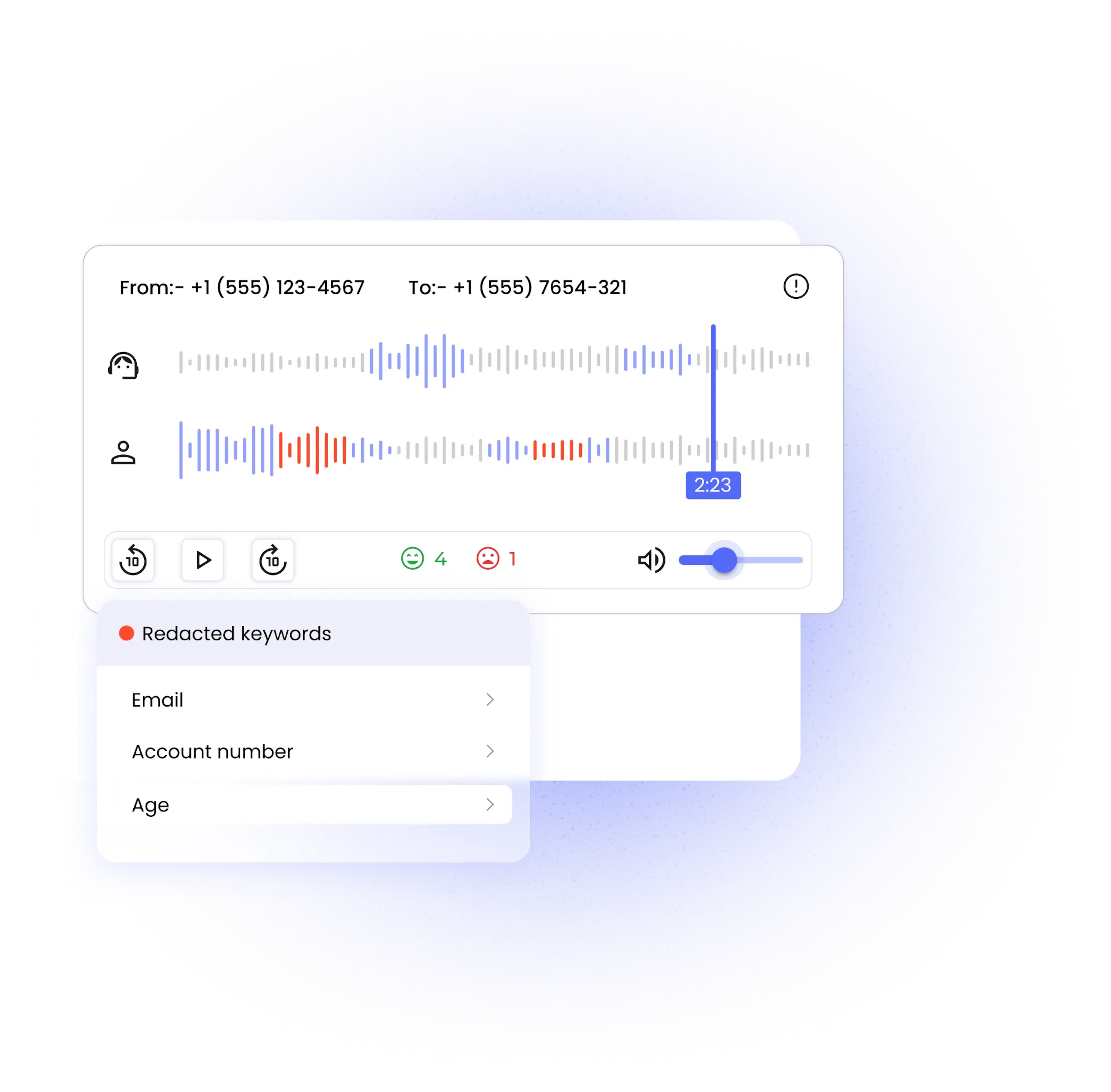 PII redaction parameters