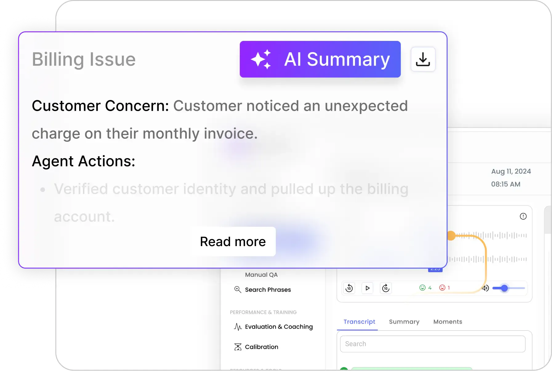 AI summary for calls