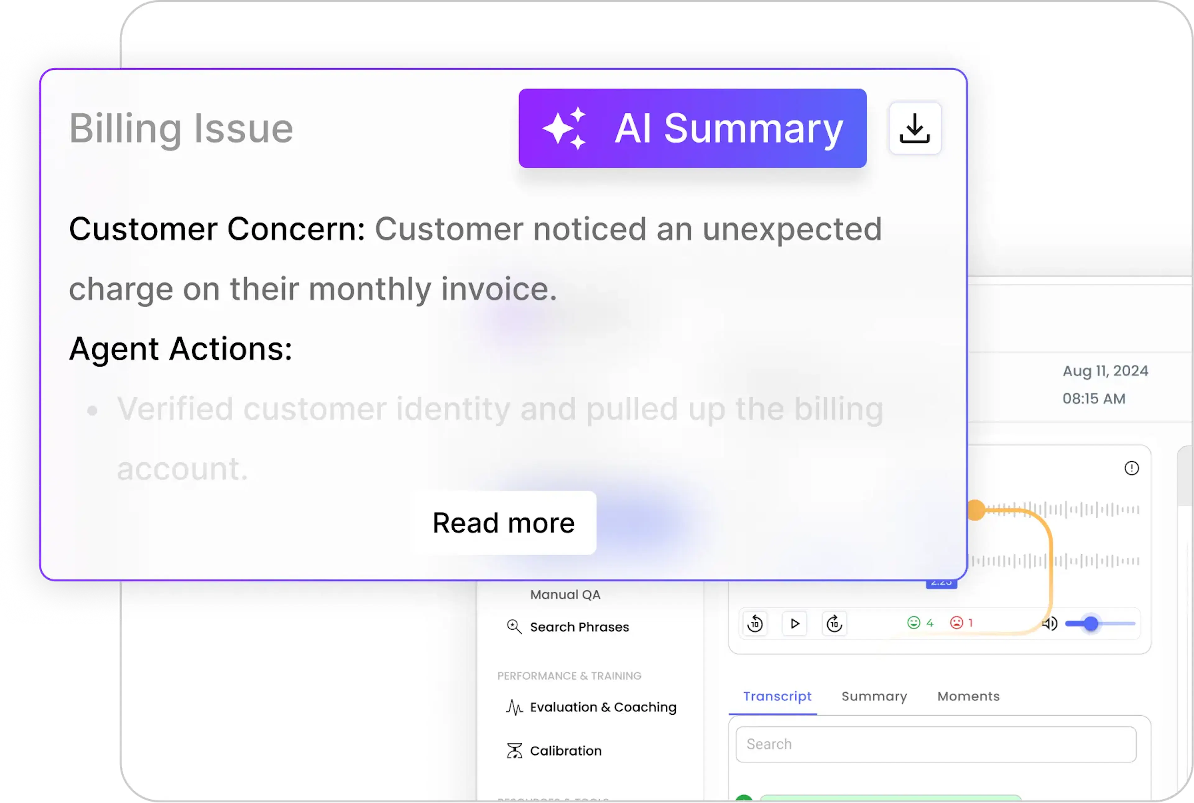 AI summary for calls