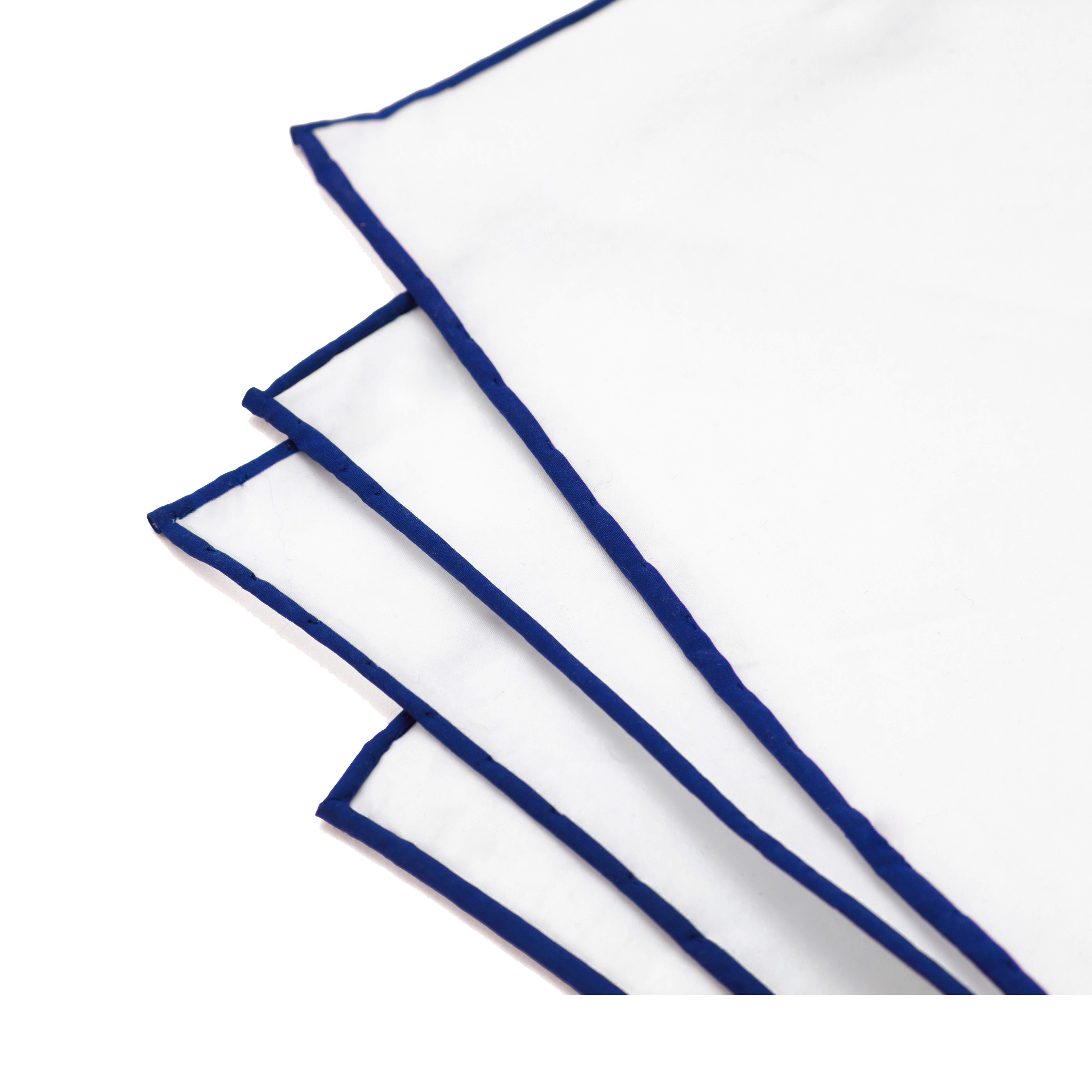 Pocket square with blue trim