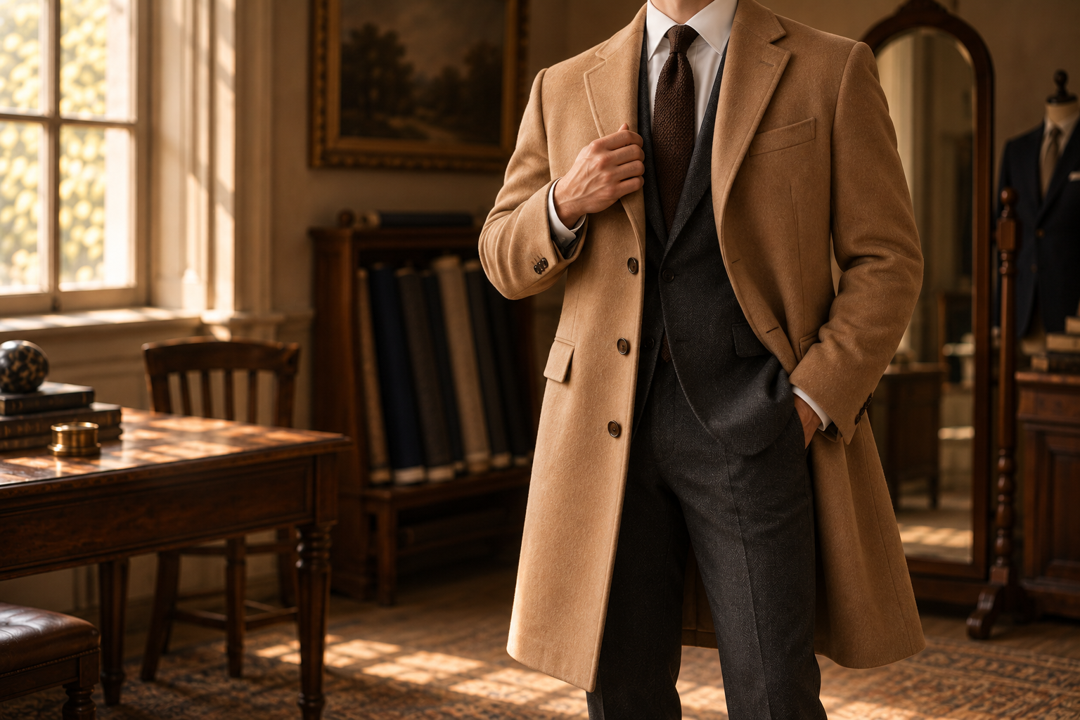 Man wearing an overcoat 