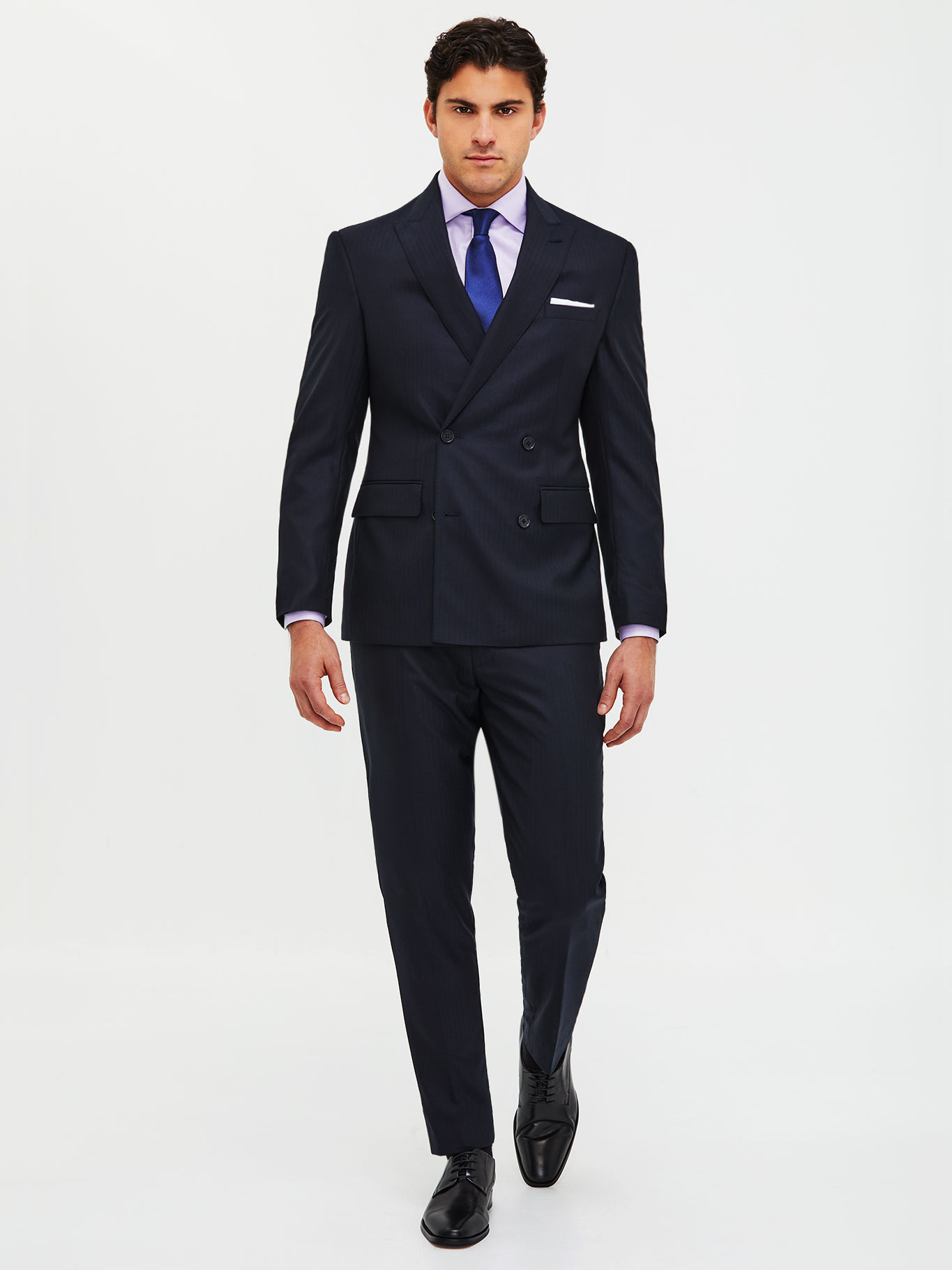 『TSJ SUITS 3P NAVY L』 Three Piece Navy Twill Suit with DB Waistcoat – Anthony Sinclair