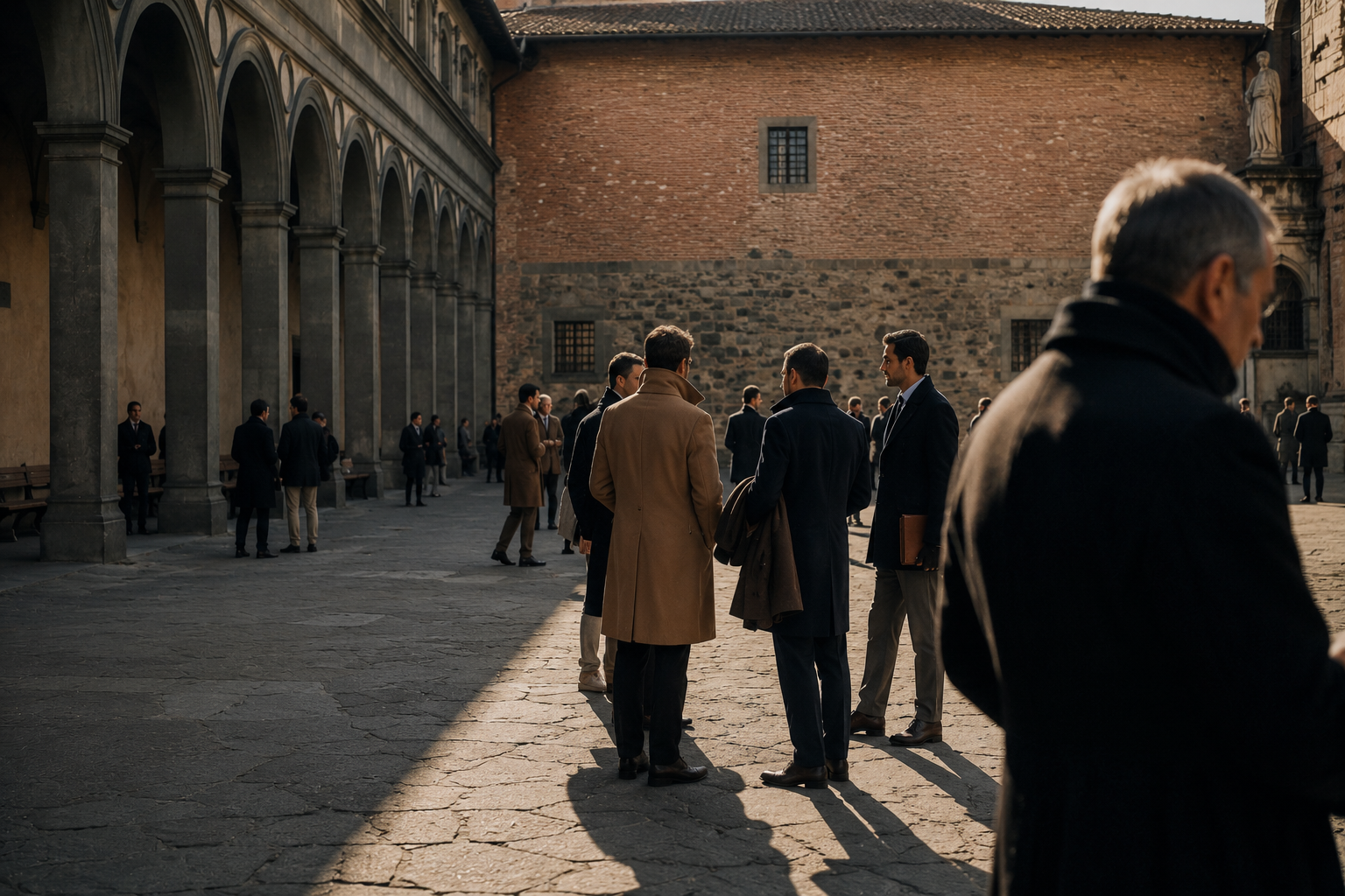 Men in suits in Italy